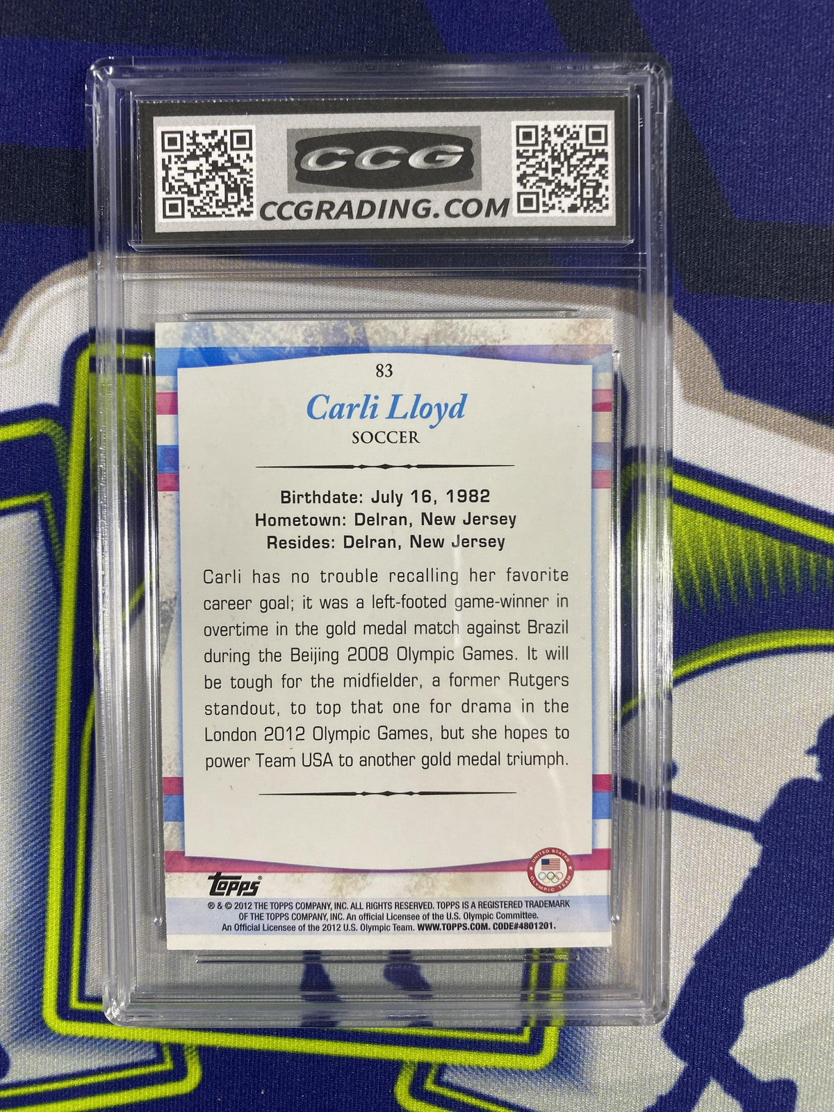 Carli Lloyd 2012 Topps US Olympic Team 83 CCG 10 RC