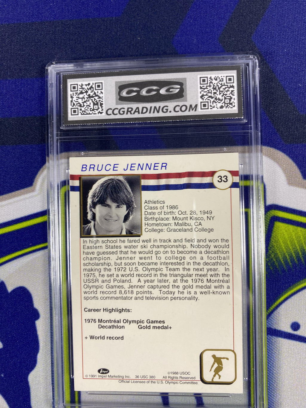 Bruce Jenner 1991 Impel US Olympic HOF 33 CCG 10 RC