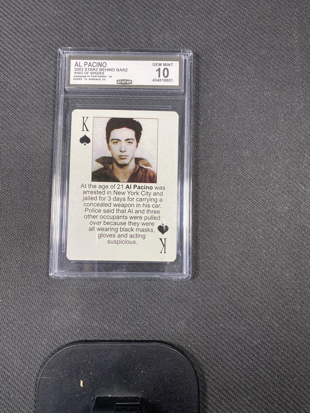 Al Pacino 2003 Starz Behind Barz CCG 10 RC
