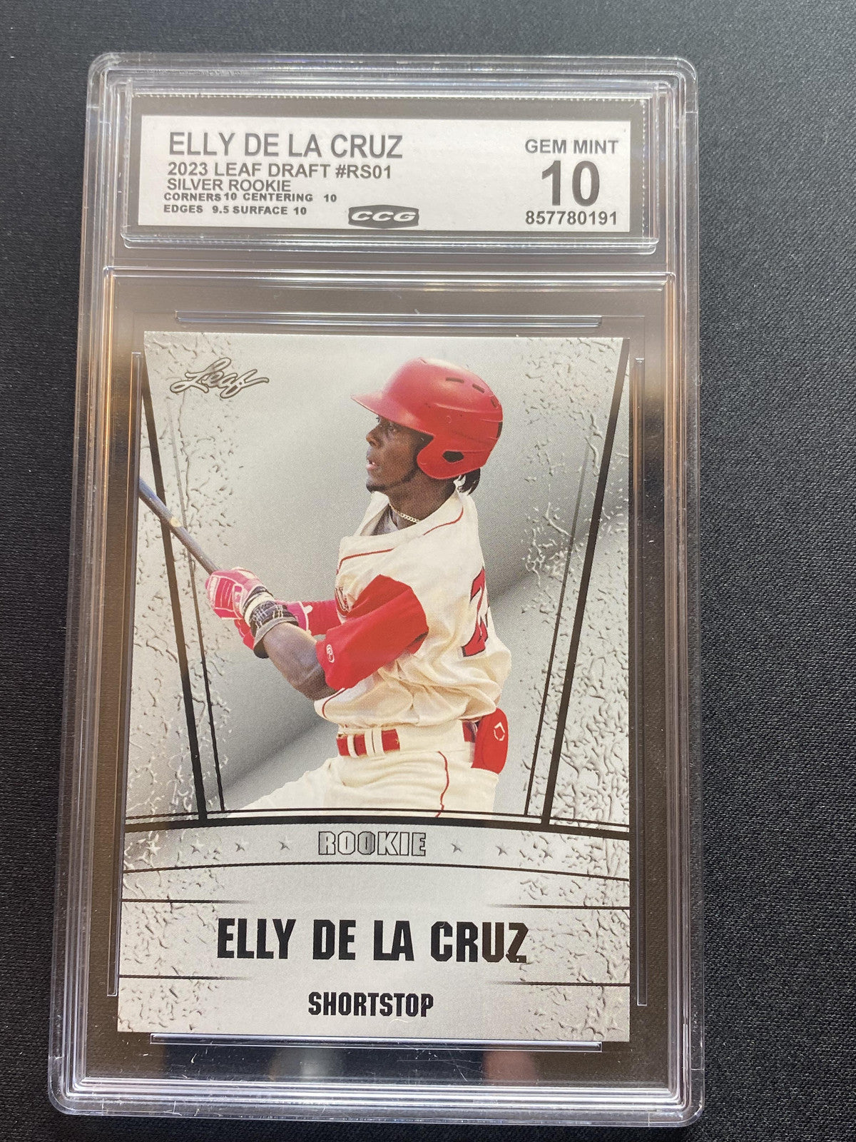 Elly De La Cruz 2023 Leaf Draft RS01 Silver Rookie CCG 10 RC