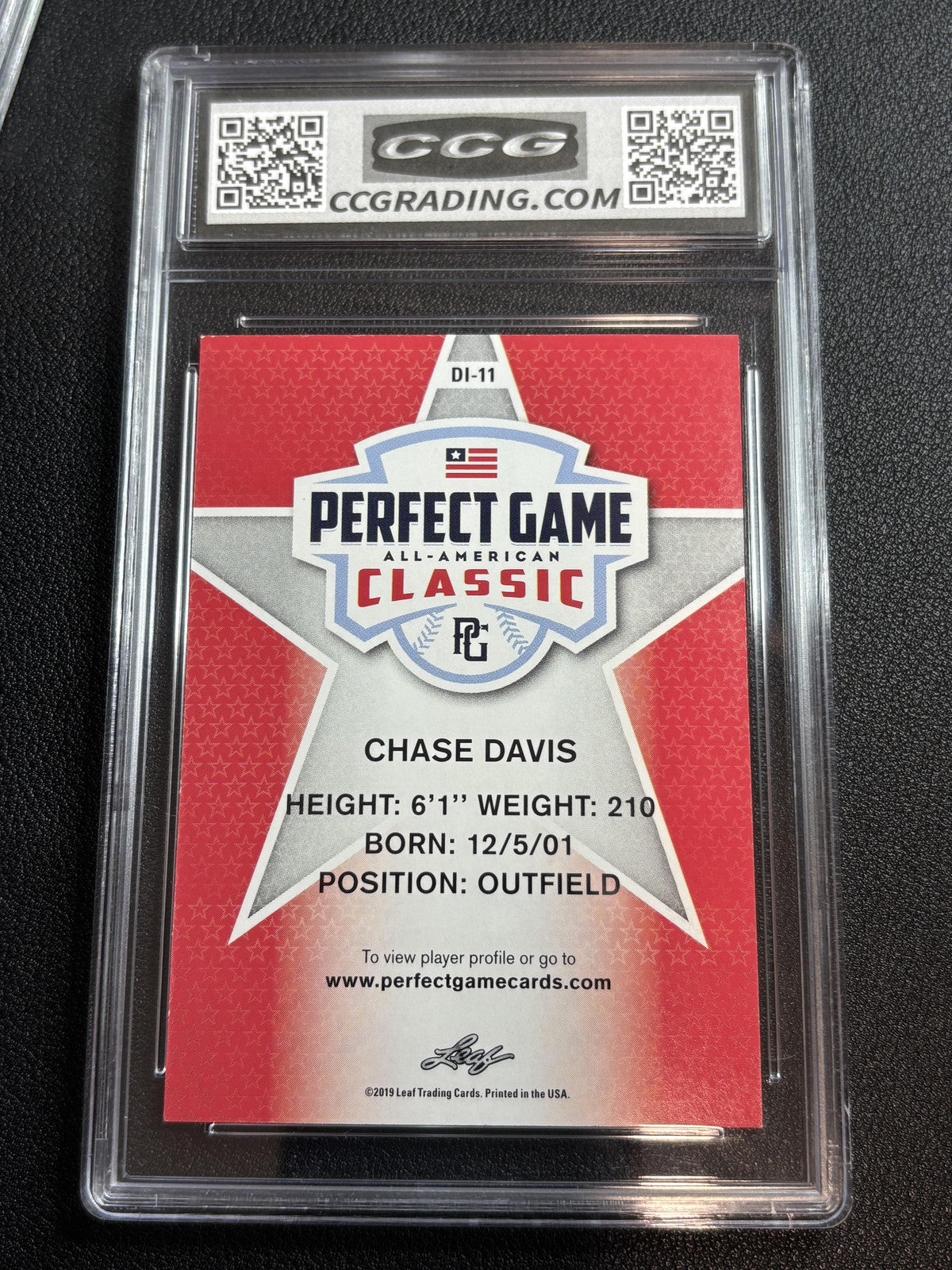 Chase Davis 2019 Leaf Perfect Game CCG 10