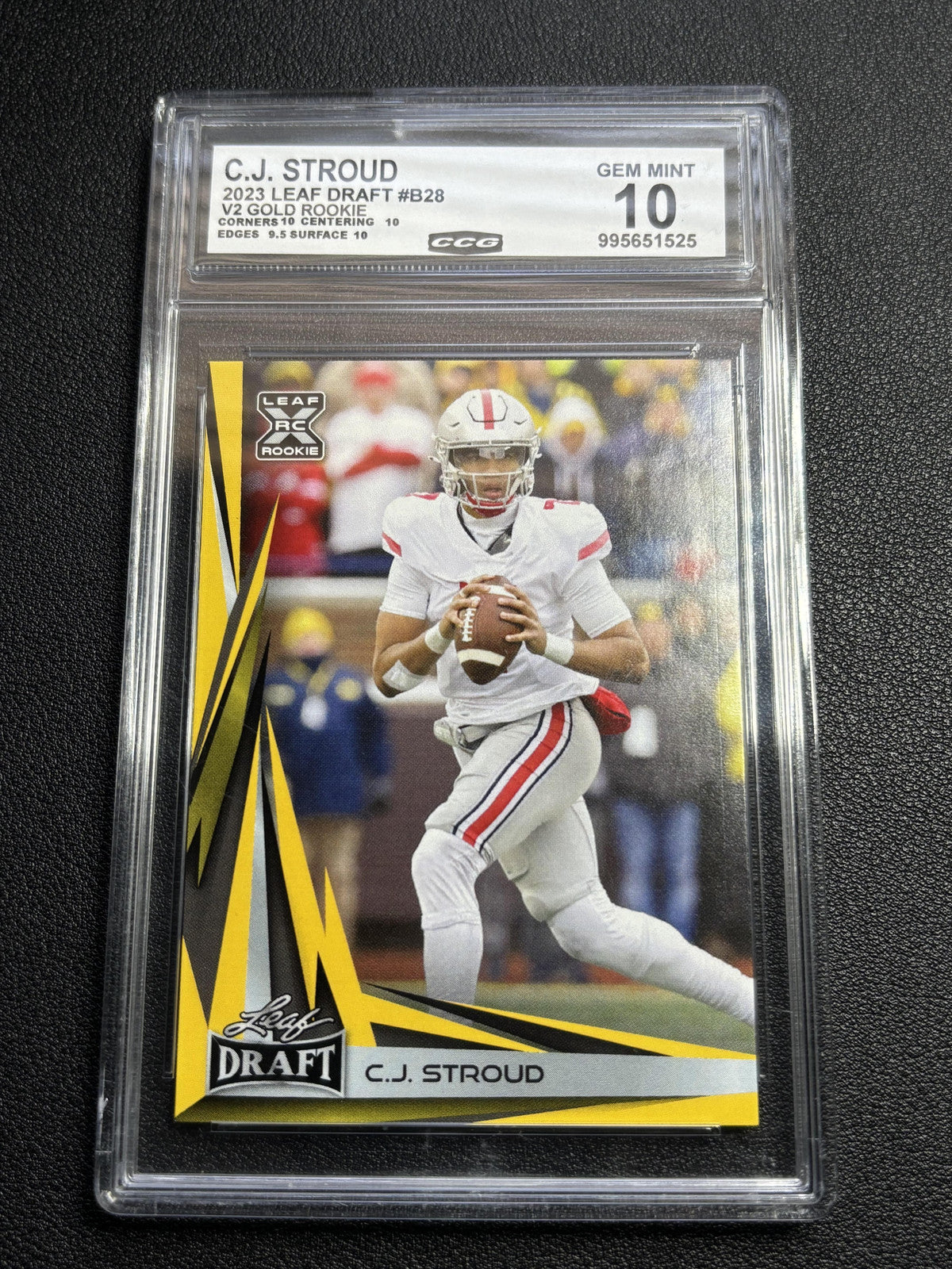 C.J. Stroud 2023 Leaf Draft V2 Gold Rookie CCG 10