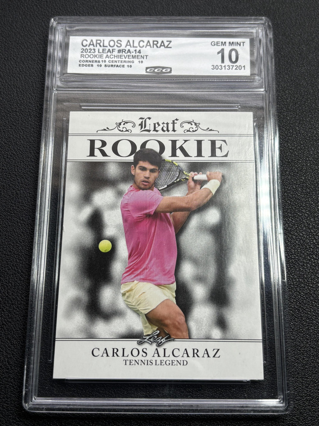 Carlos Alcaraz 2023 Leaf Rookie Achievement CCG 10