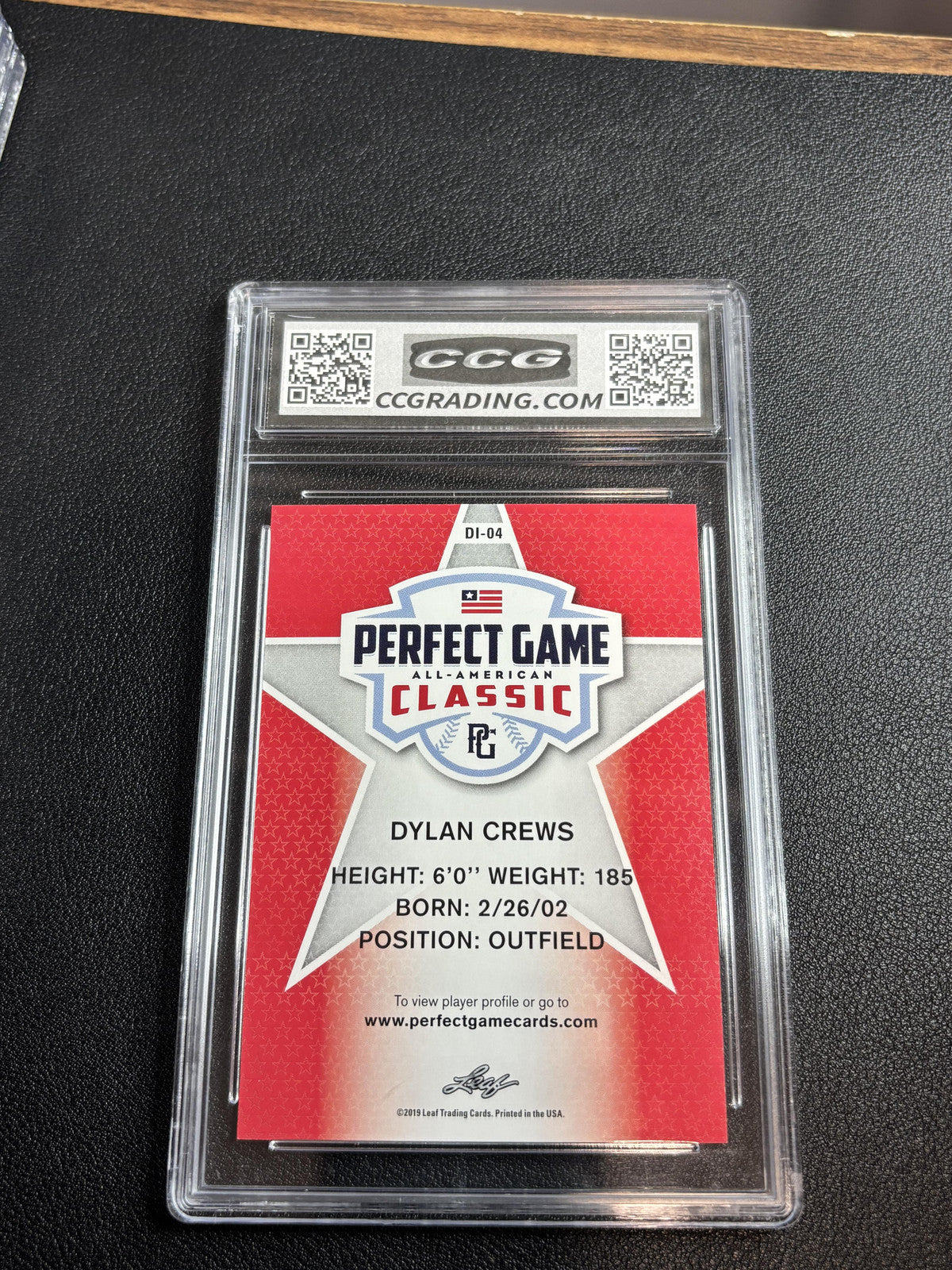 Dylan Crews 2019 Leaf Perfect Game CCG 10
