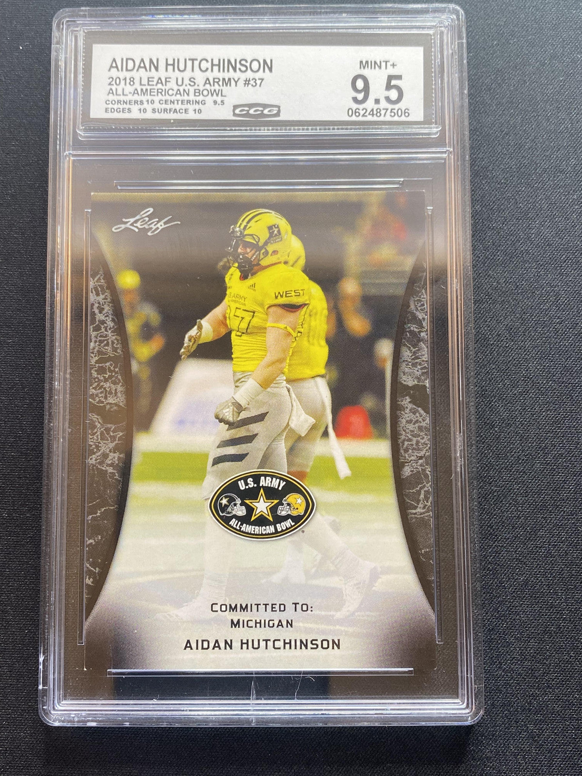 Aidan Hutchinson 2018 Leaf Army All American Bowl 37 CCG 9.5 RC