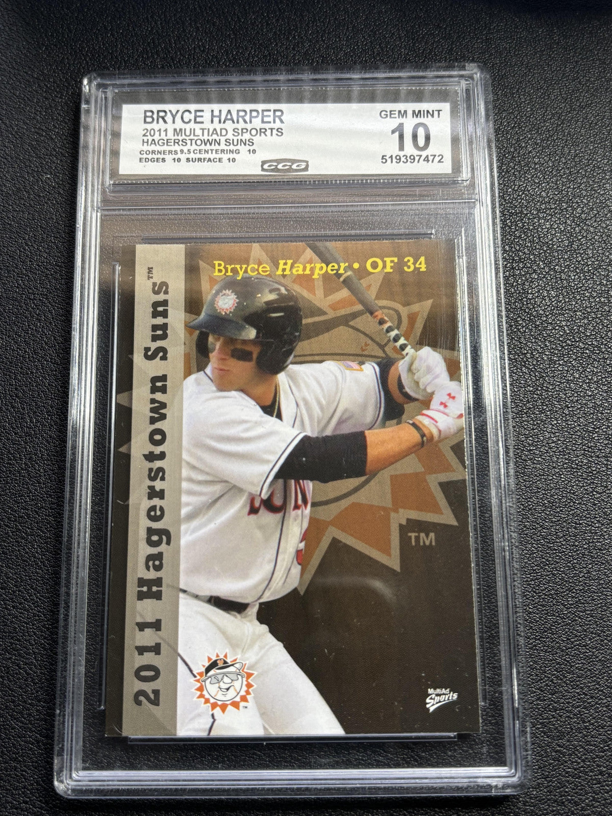Bryce Harper 2011 Hagerstown Suns Multiad Sports CCG 10