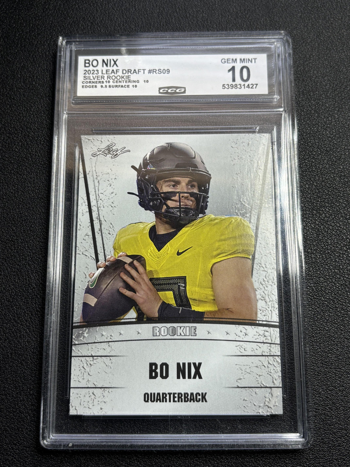 Bo Nix 2023 Leaf Draft Silver Rookie CCG 10