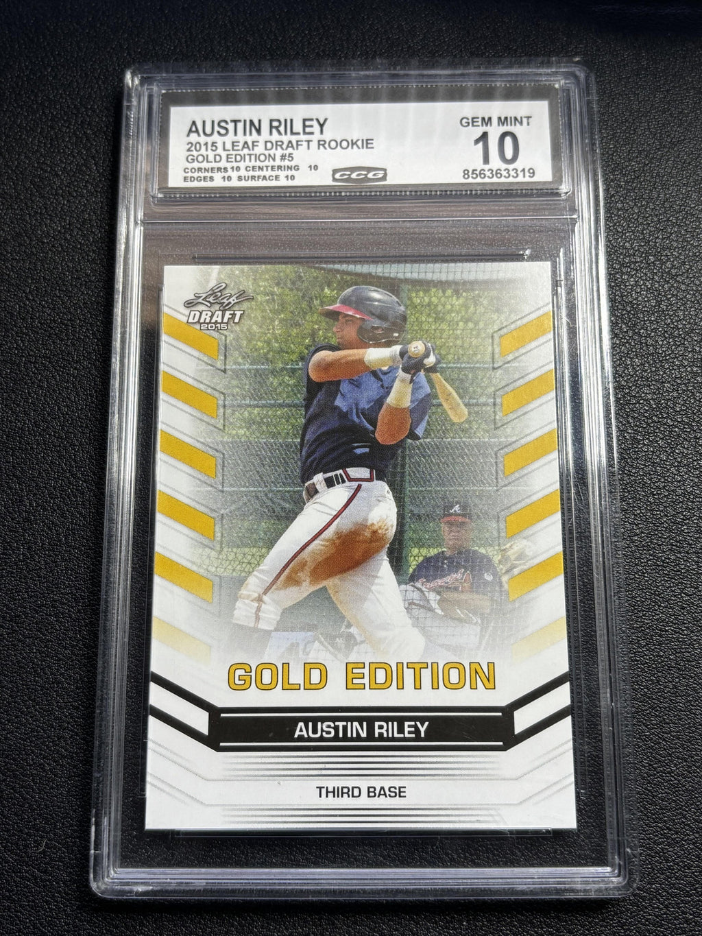 Austin Riley 2015 Leaf Draft Gold Edition CCG 10