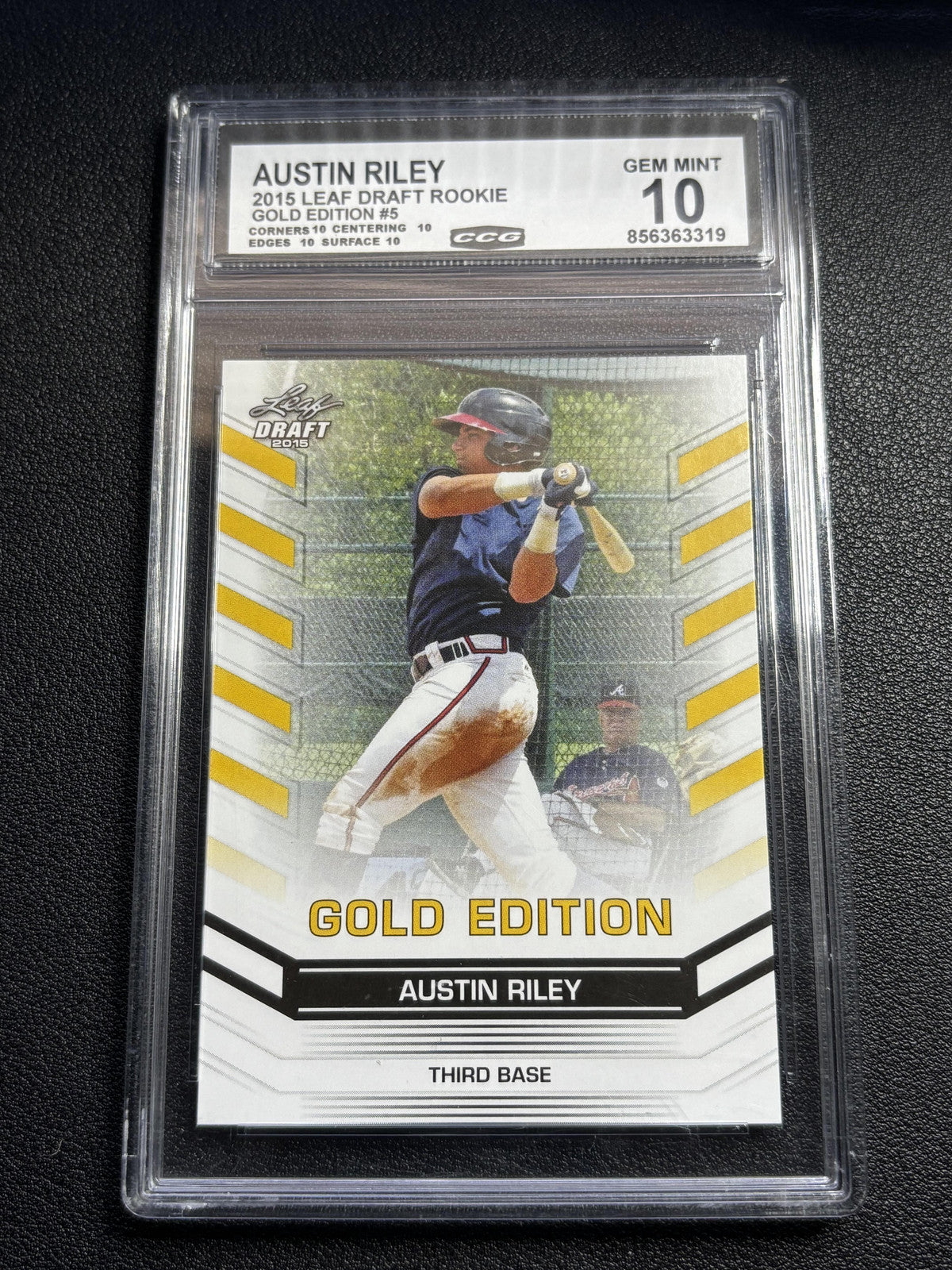Austin Riley 2015 Leaf Draft Gold Edition CCG 10