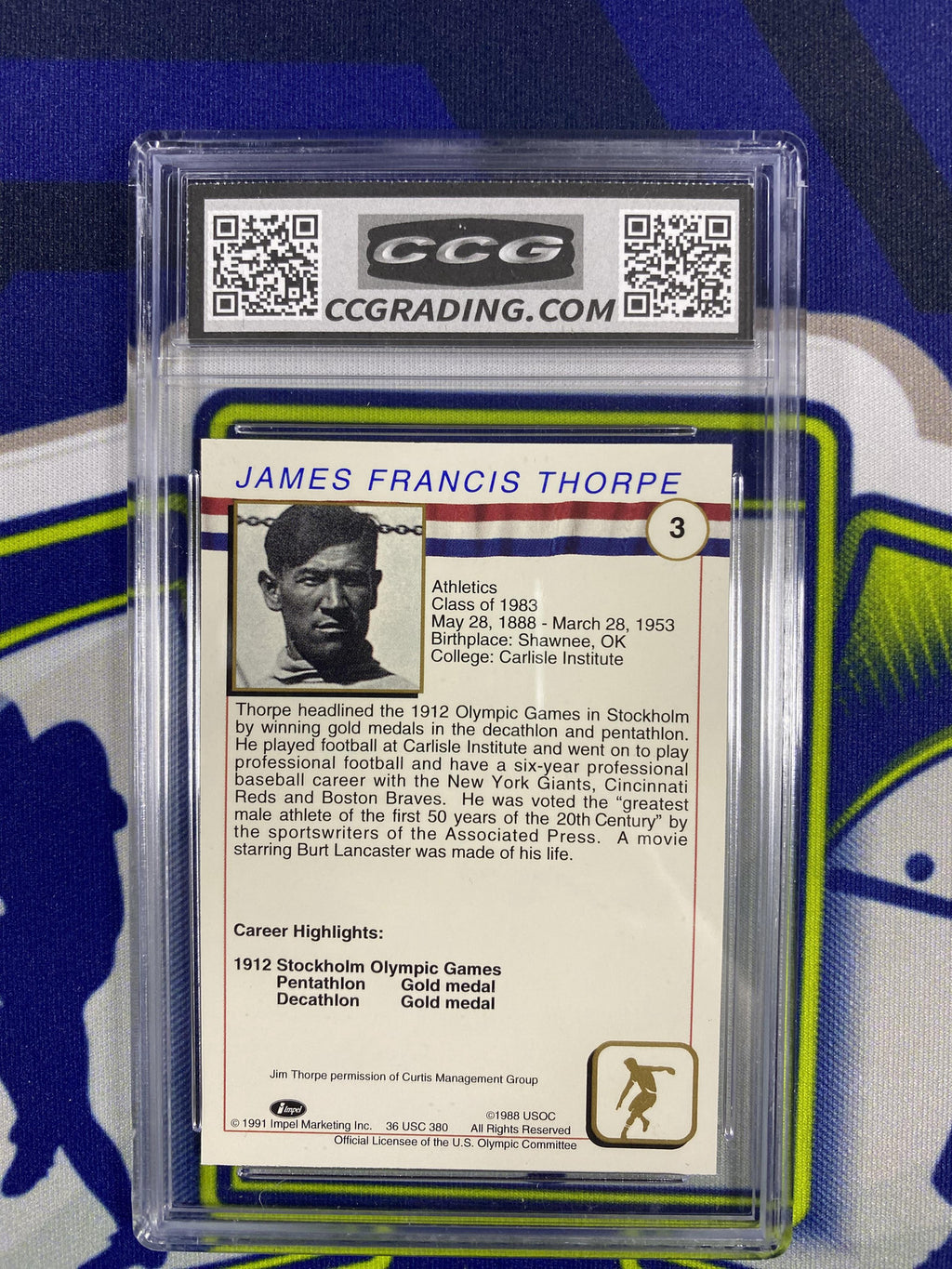Jim Thorpe 1991 Impel US HOF 3 CCG 10 RC