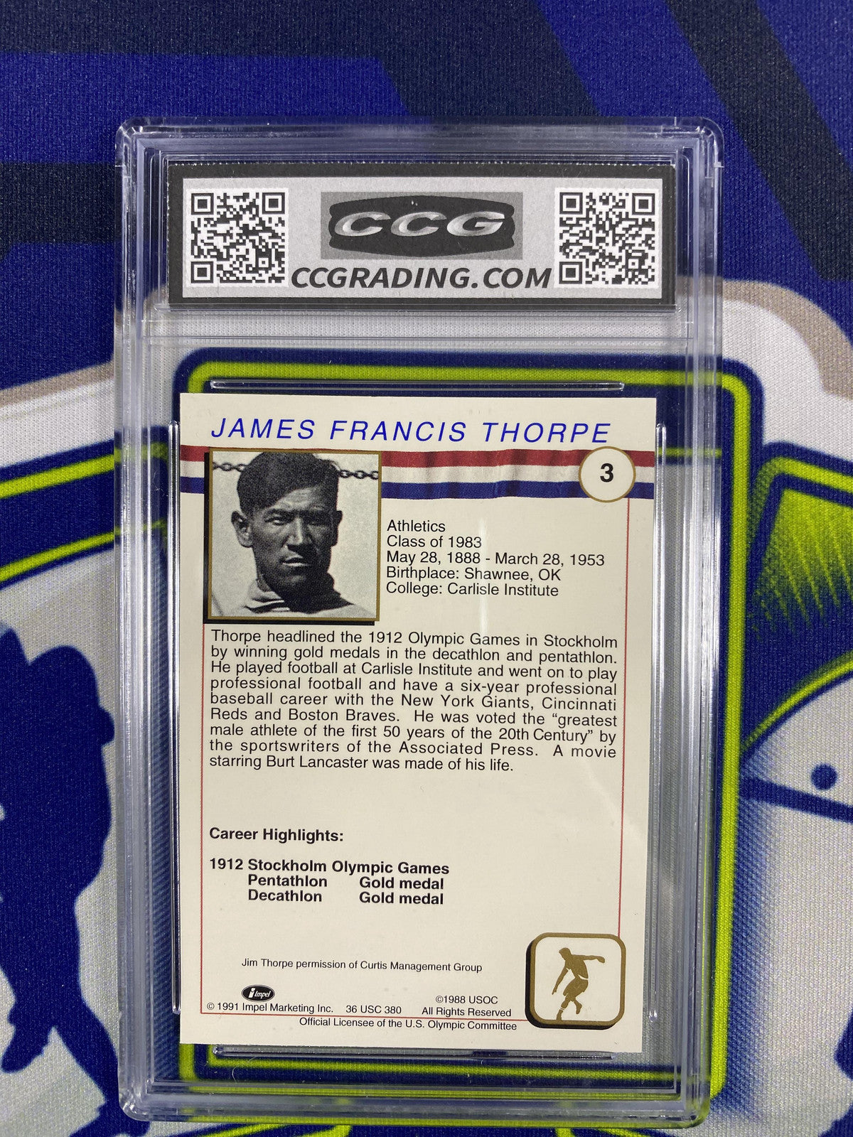 Jim Thorpe 1991 Impel US HOF 3 CCG 10 RC