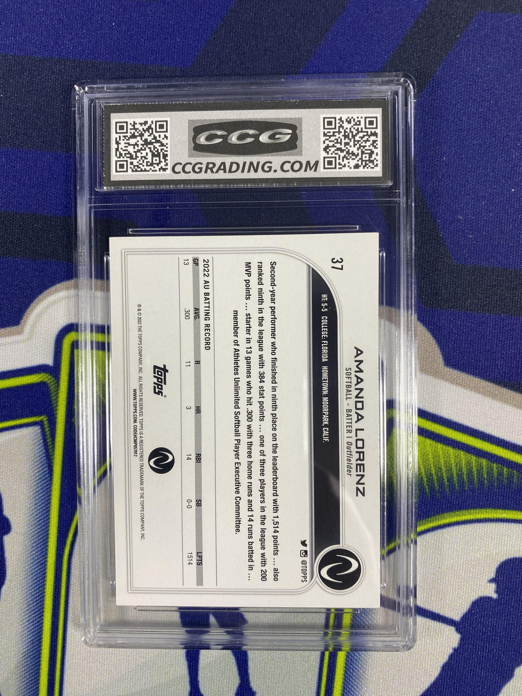Amanda Lorenz 2022 Topps Athletes Unlimited 37 CCG 10 RC