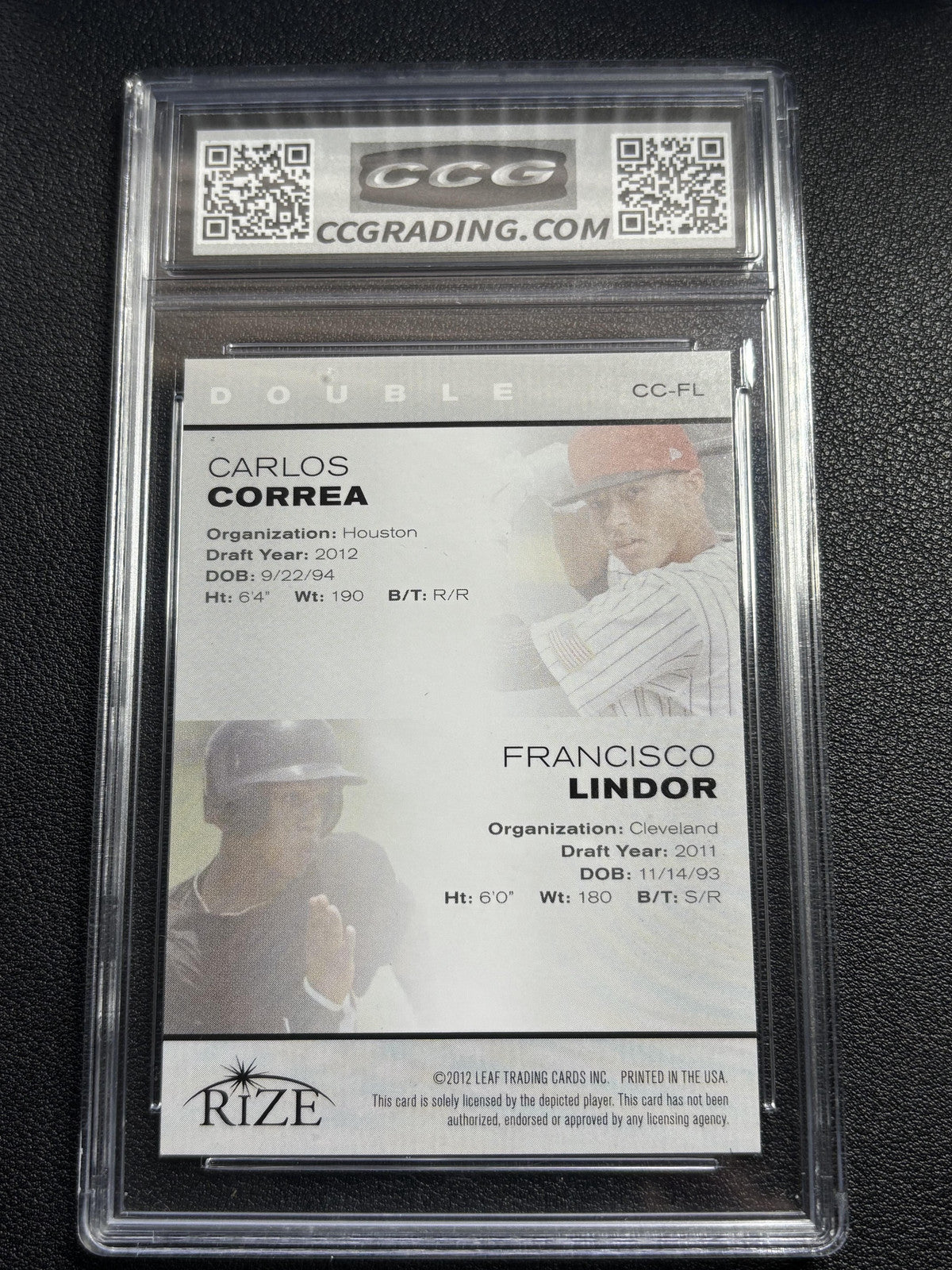 Carlos Correa/Francisco Lindor 2012 Rize Top Prospects CCG 10