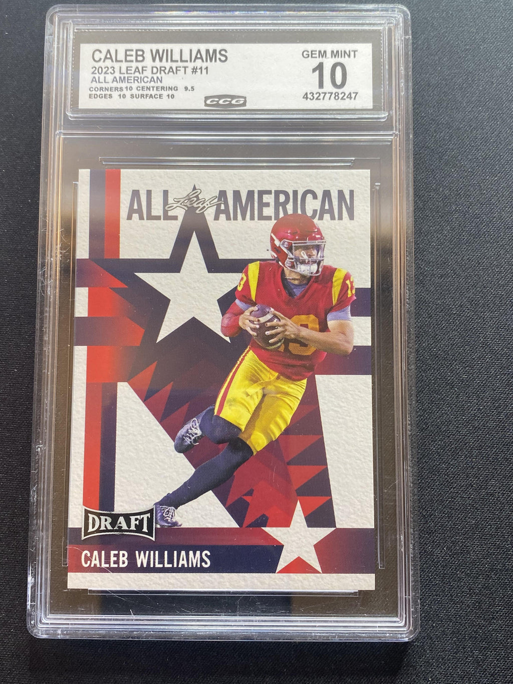 Caleb Williams 2023 Leaf Draft 11 CCG 10 RC