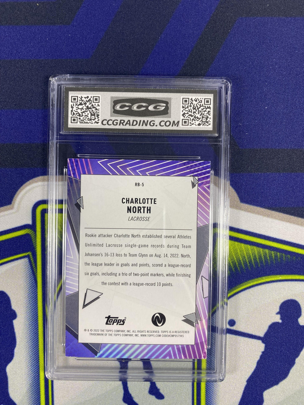 Charlotte North 2022 Topps Athletes Unlimited RB5 Record Breakers CCG 9.5 RC