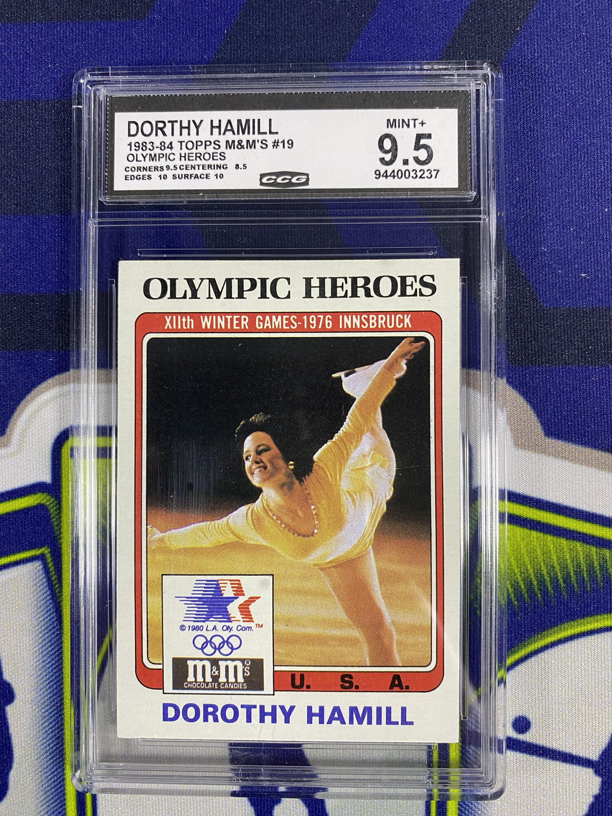 Dorothy Hamill 1983 Topps M&Ms 19 Olympic Heroes CCG 9.5 RC