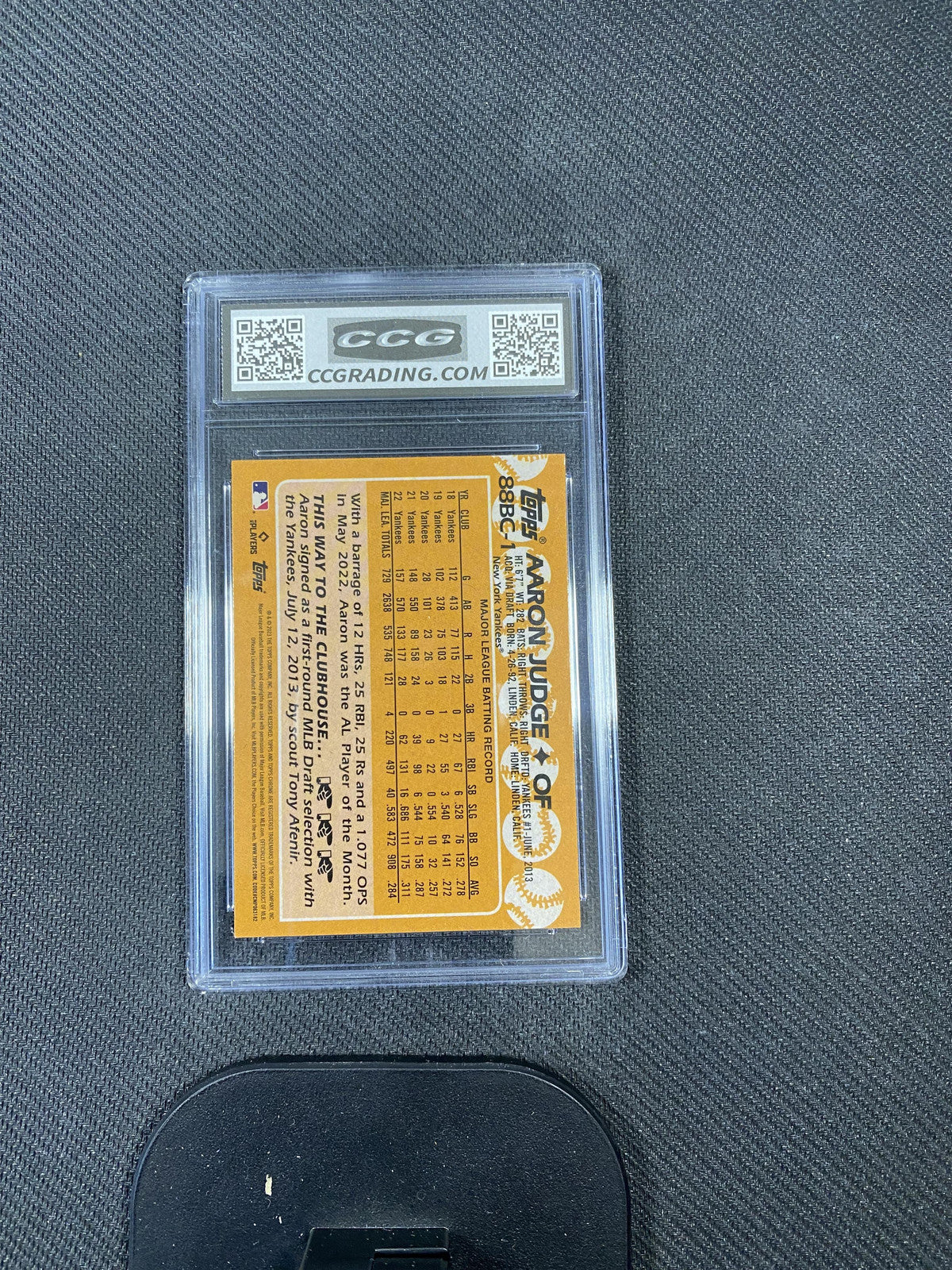 Aaron Judge 2023 Topps Chrome 88BC1 1988 35th Anniversary CCG 10 RC