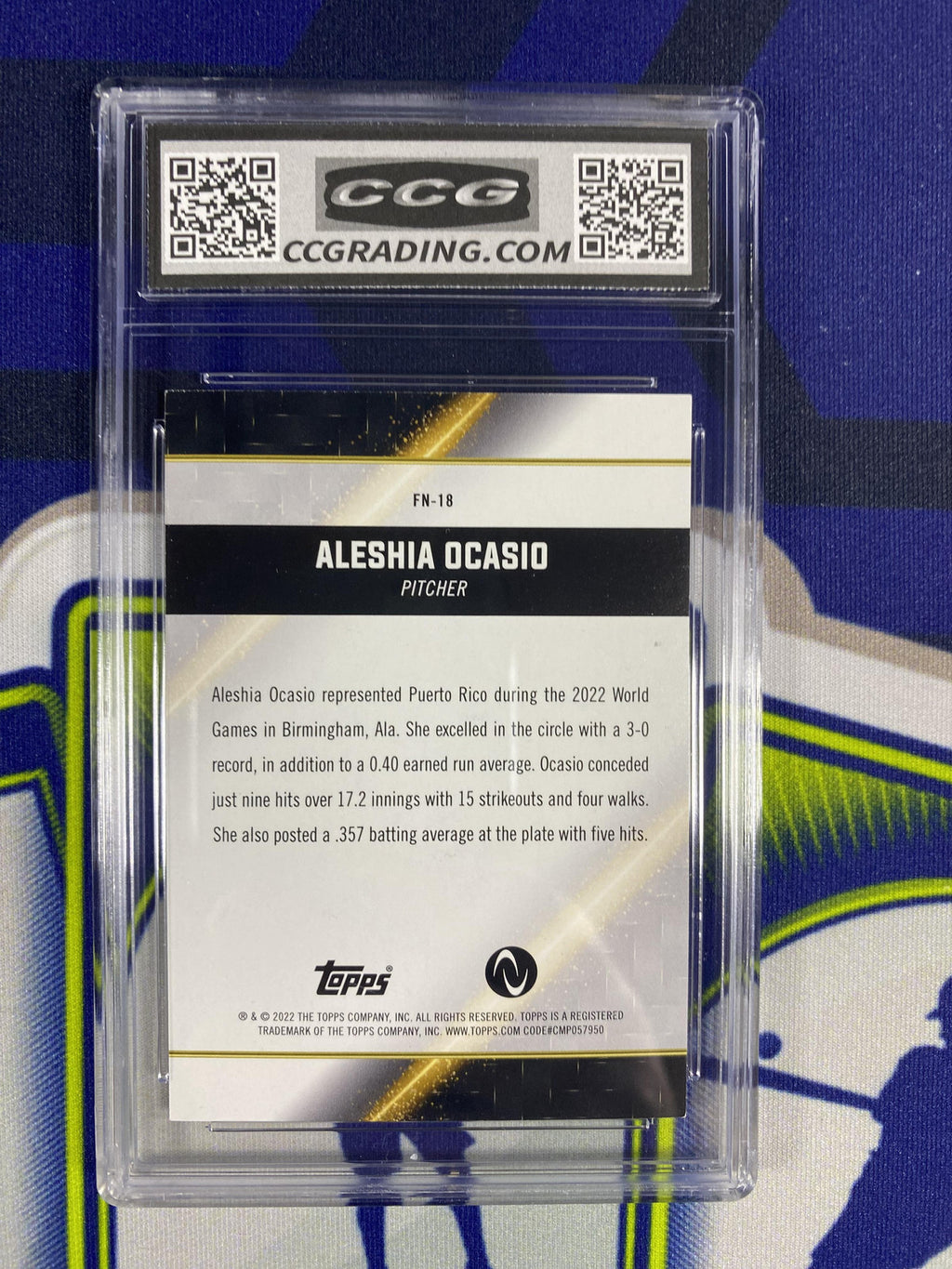 Aleshia Ocasio 2022 Topps Athletes Unlimited FN18 CCG 9.5 RC