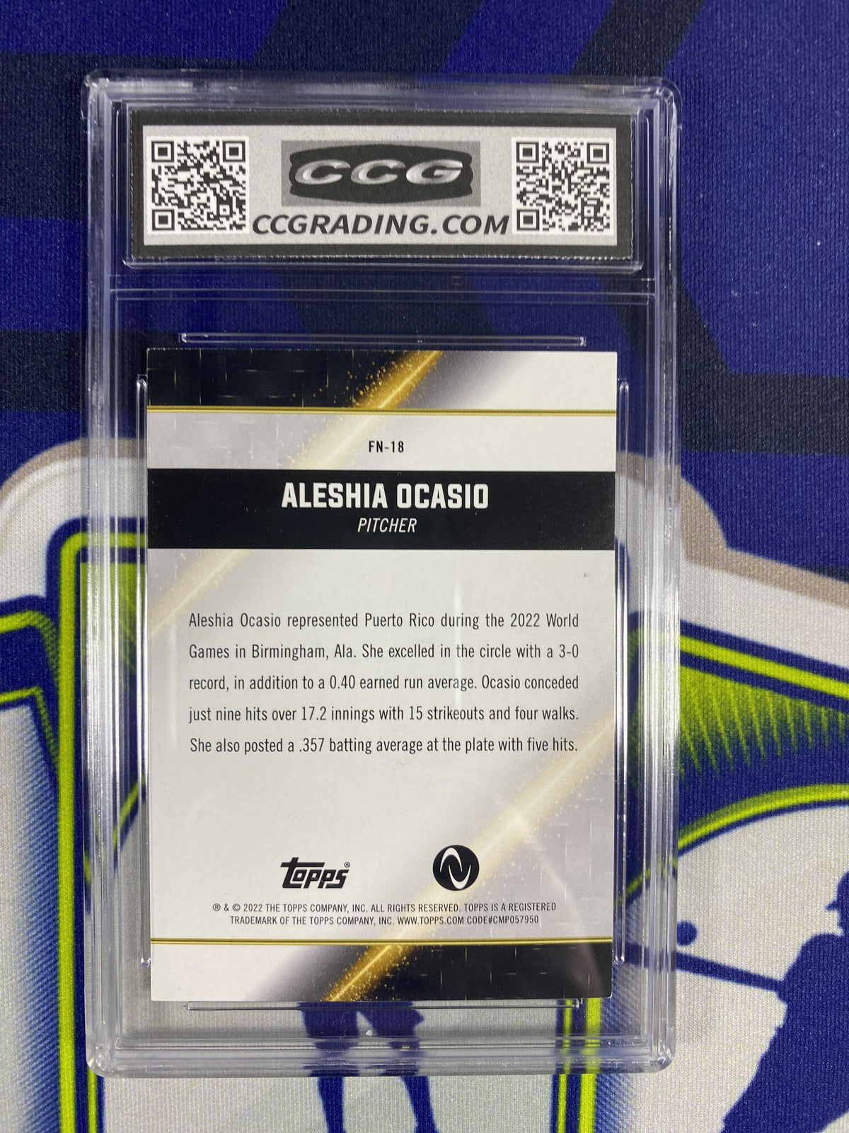Aleshia Ocasio 2022 Topps Athletes Unlimited FN18 CCG 9.5 RC