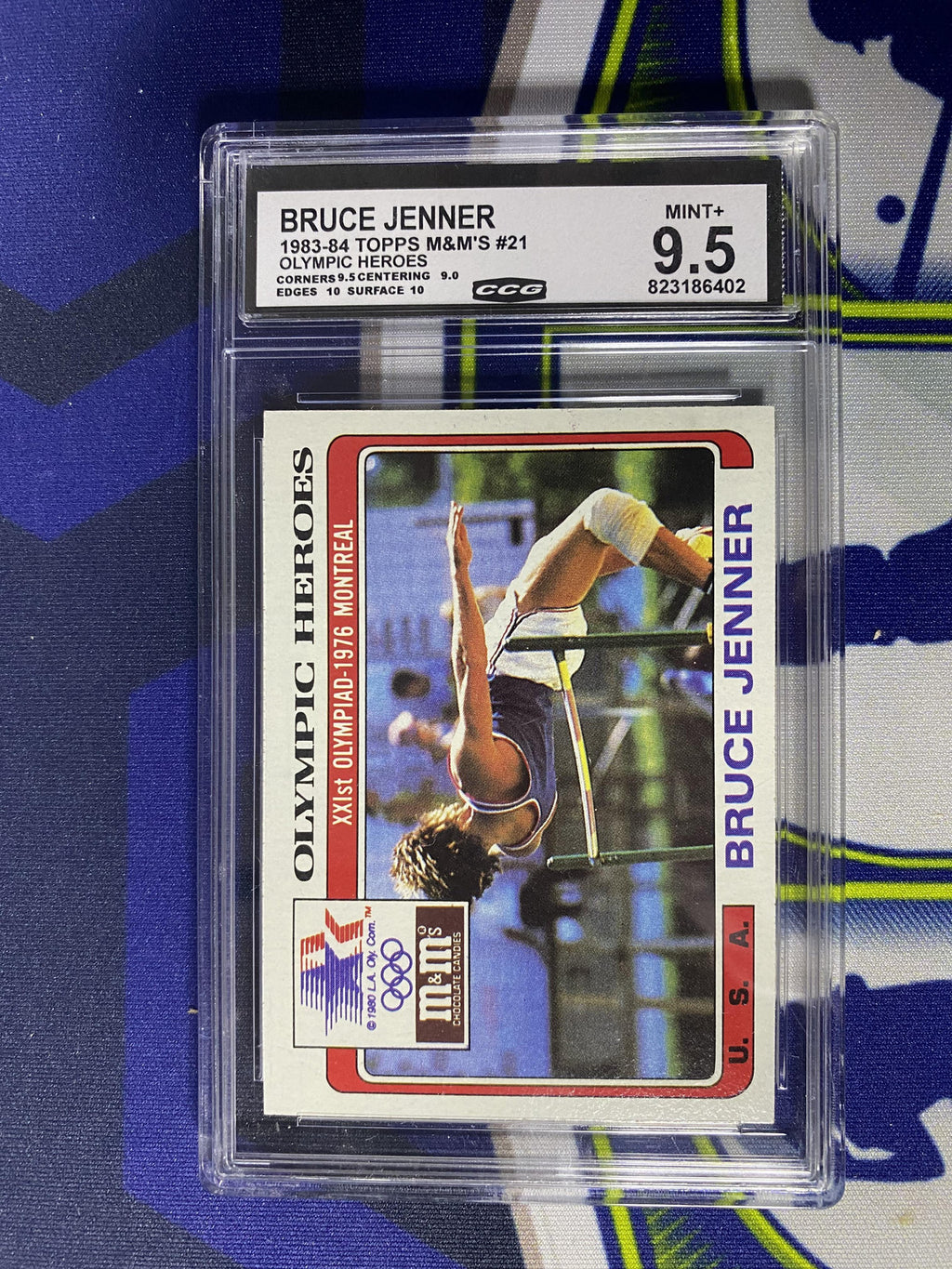 Bruce Jenner 1983 Topps M&Ms 21 Olympic Heroes CCG 9.5 RC