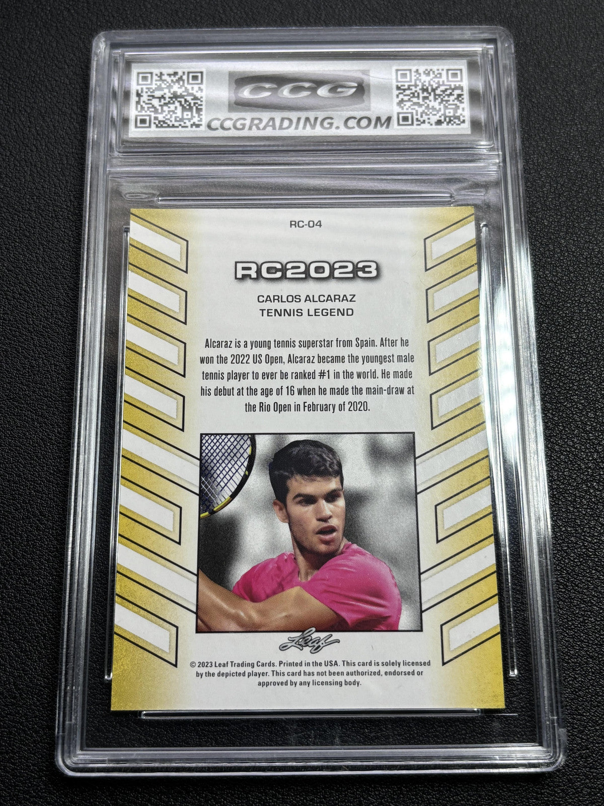 Carlos Alcaraz 2023 Leaf Rookie Card CCG 10