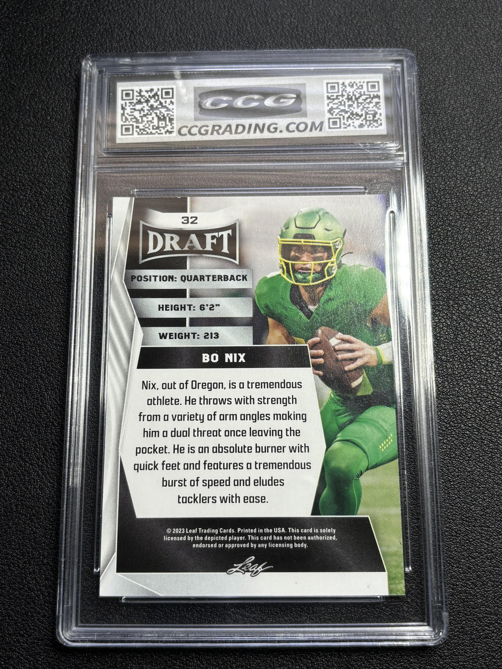 Bo Nix 2023 Leaf Draft CCG 10