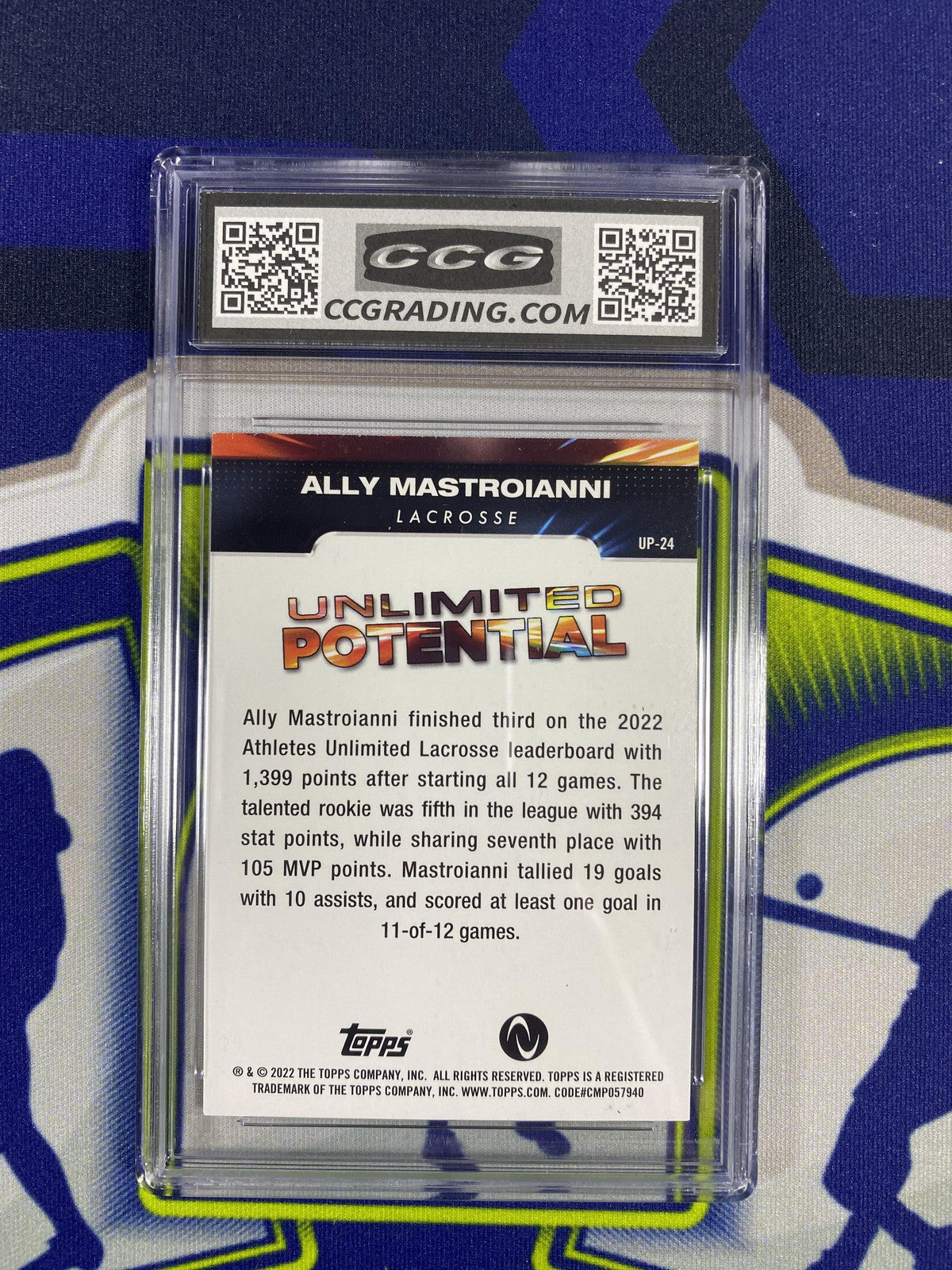 Ally Mastroianni 2022 Topps Athletes Unlimited UP24 CCG 9.5 RC