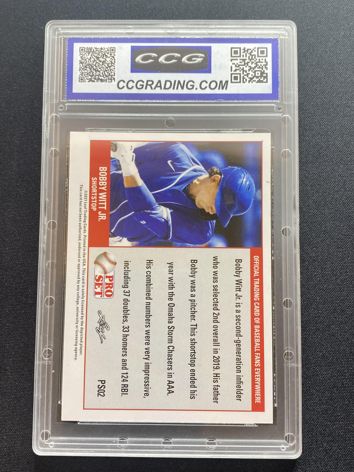 Bobby Witt Jr. 2021 Leaf 2021 Pro Set PS02 Green CCG 10 RC