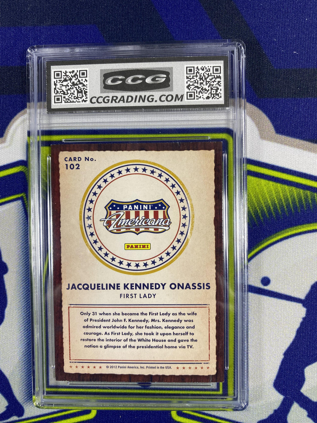 Jacqueline Kennedy Onassis 2012 Panini Americana 102 Heroes & Legends CCG 9.5 RC