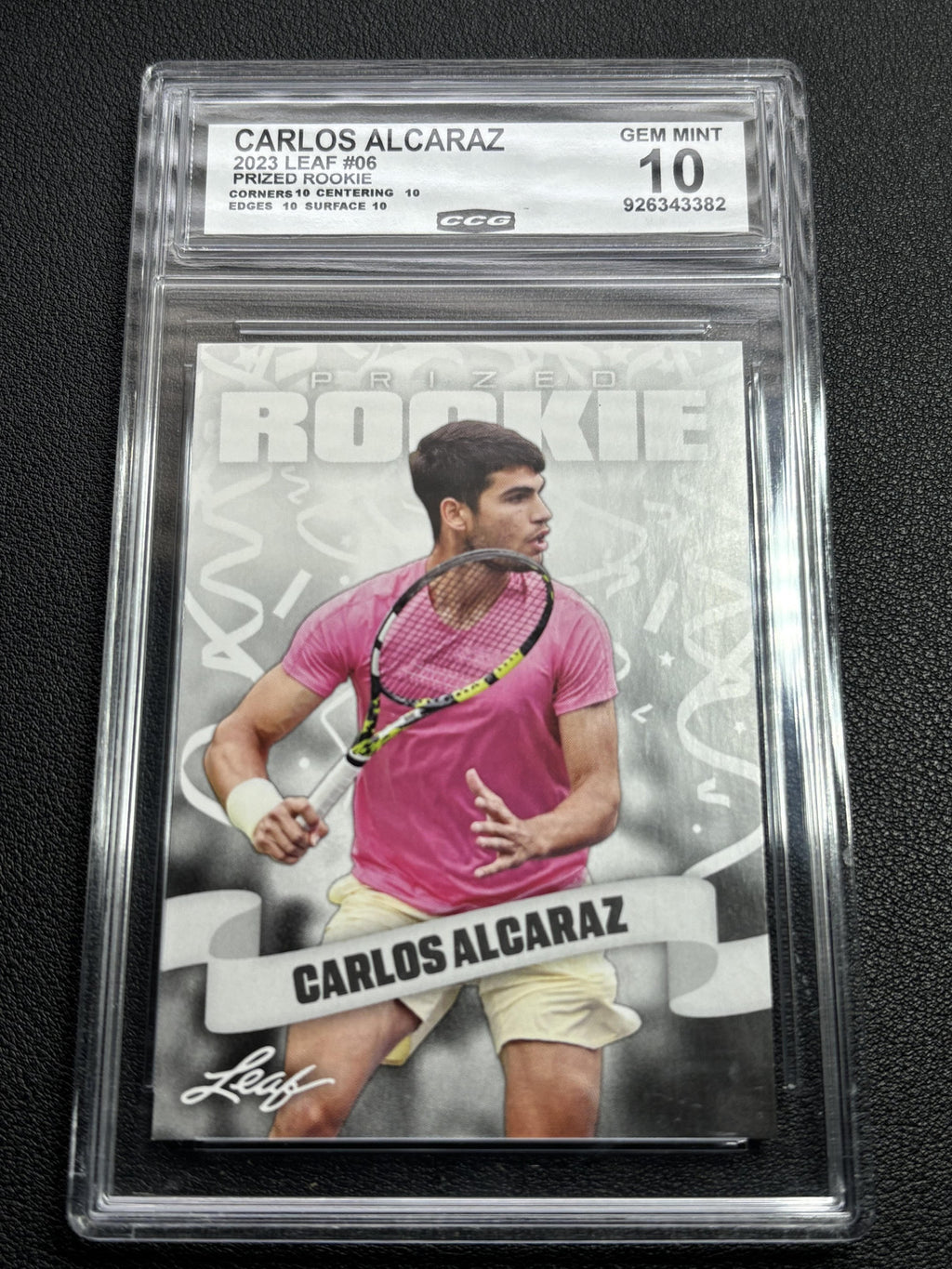 Carlos Alcaraz 2023 Leaf Prized Rookie CCG 10
