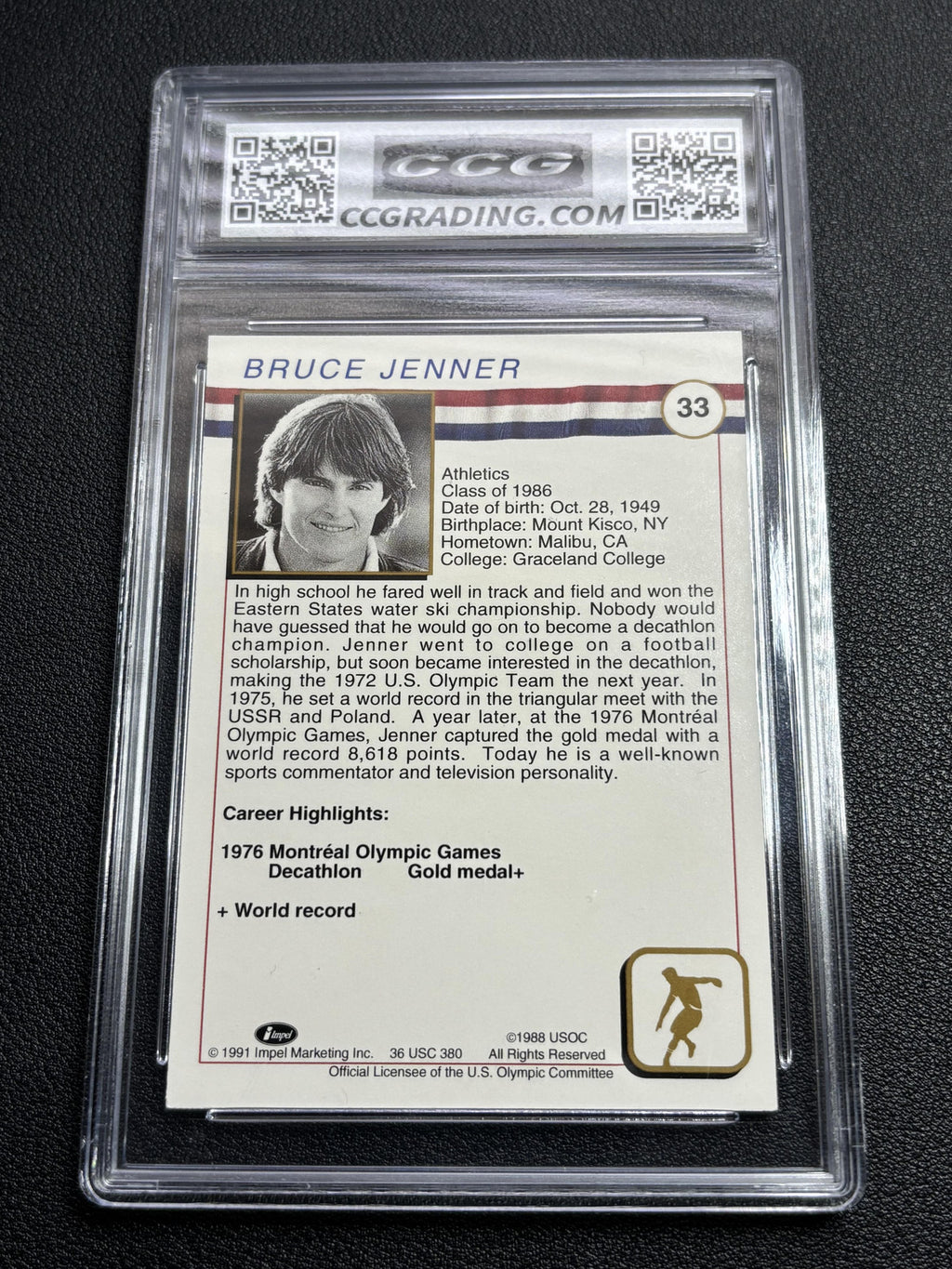 Bruce Jenner 1991 Impel U.S. Olympic Hall of Fame CCG 10