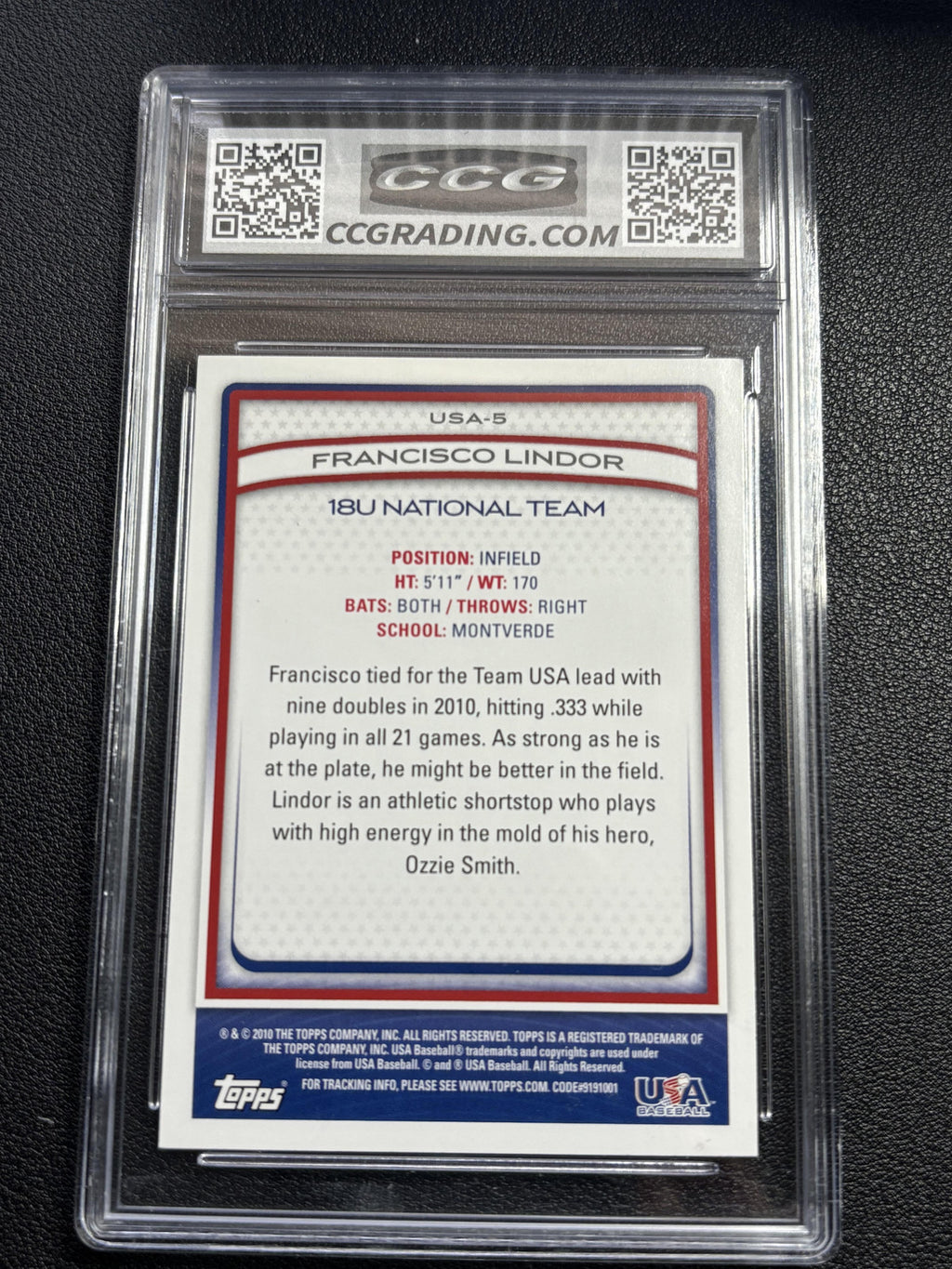 Francisco Lindor 2010 Topps Team Usa Baseball CCG 10