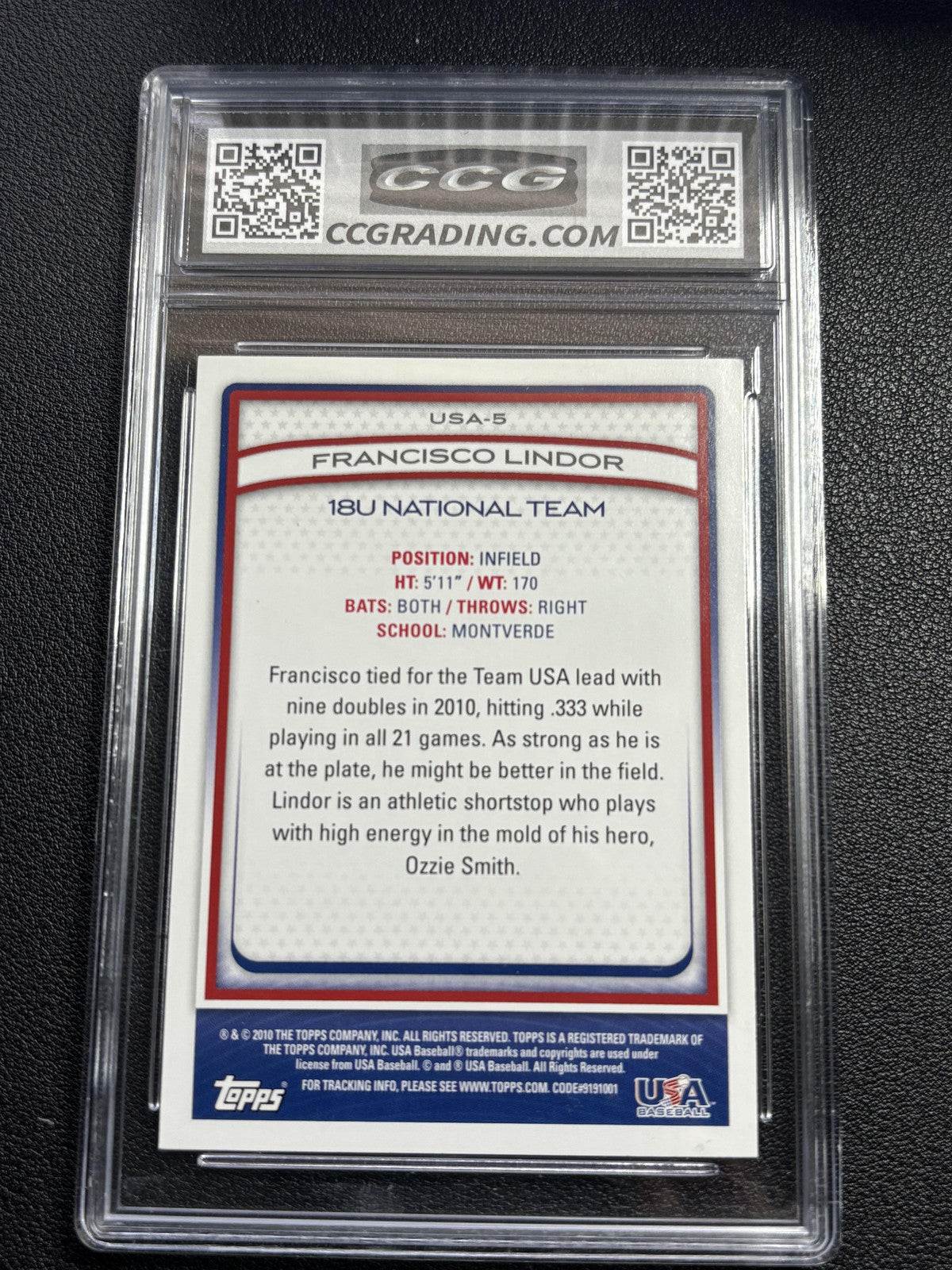 Francisco Lindor 2010 Topps Team Usa Baseball CCG 10