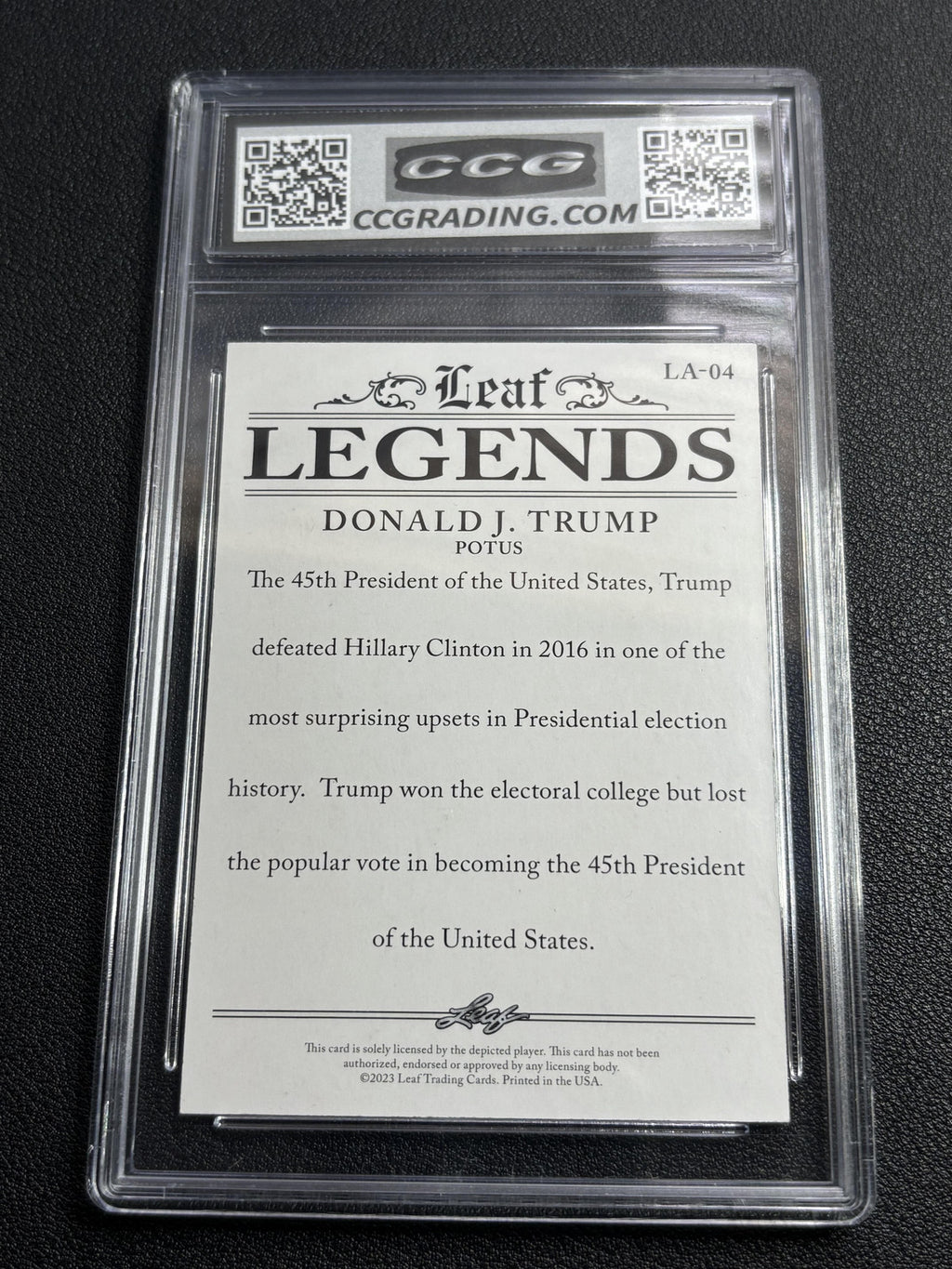 Donald J. Trump 2023 Leaf Legend CCG 10