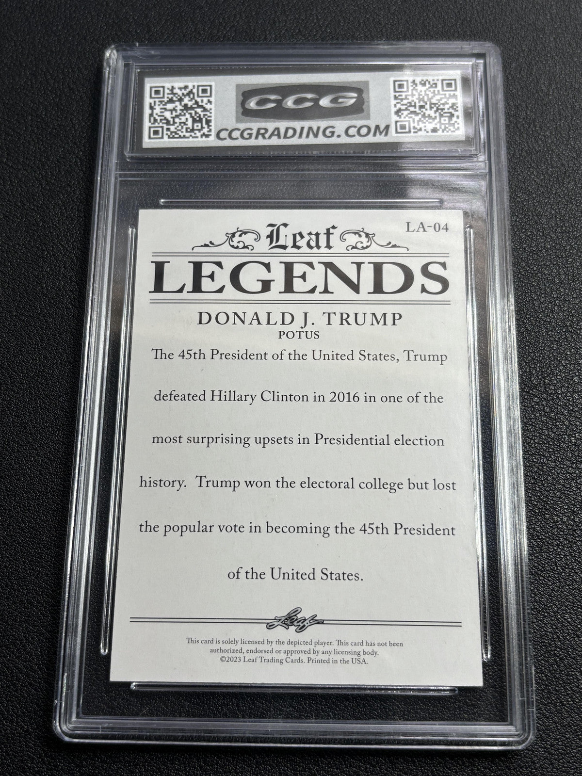 Donald J. Trump 2023 Leaf Legend CCG 10