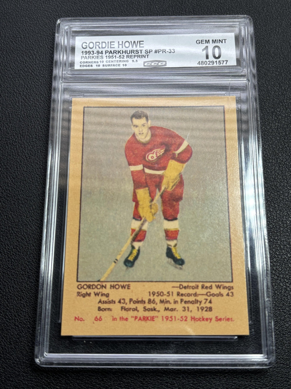 Gordie Howe 1993-94 Parkhurst CCG 10