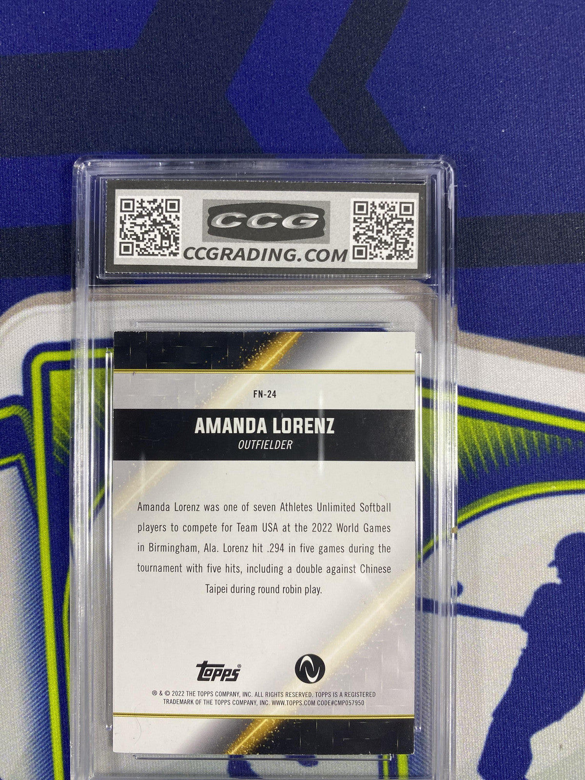 Amanda Lorenz 2022 Topps Athletes Unlimited FN23 CCG 9.5 RC