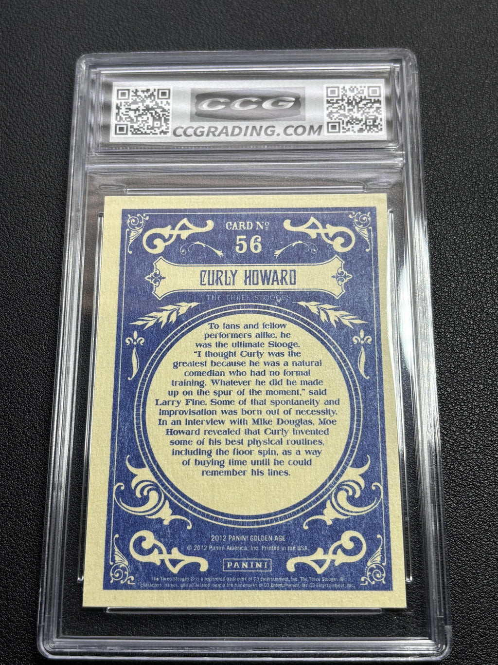 Curly Howard 2012 Panini Golden Age CCG 9.5