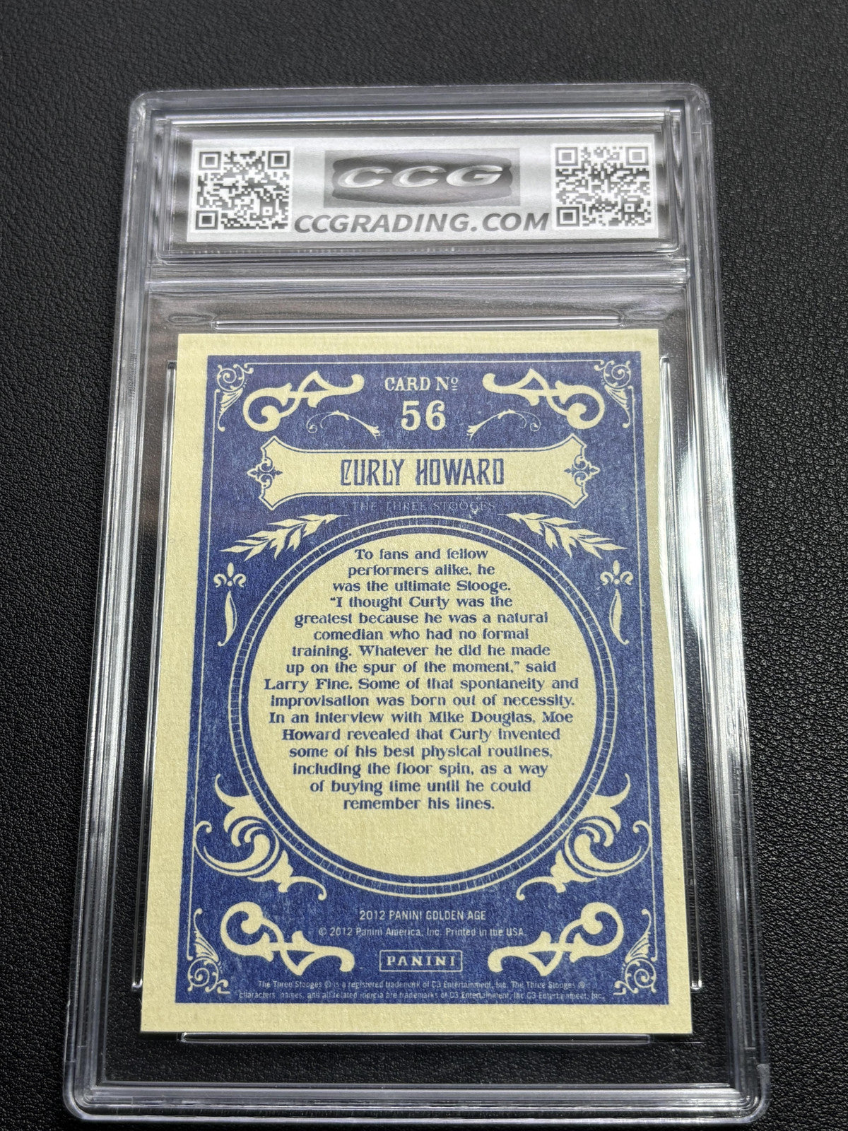 Curly Howard 2012 Panini Golden Age CCG 9.5