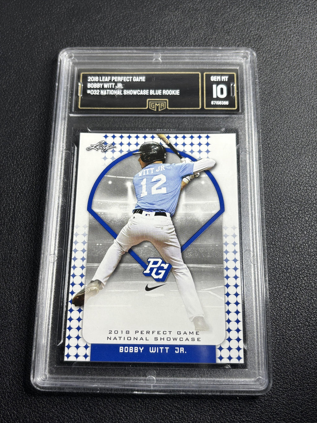 Bobby Witt Jr. 2018 Leaf Perfect Game National Showcase Blue Rookie CCG 10