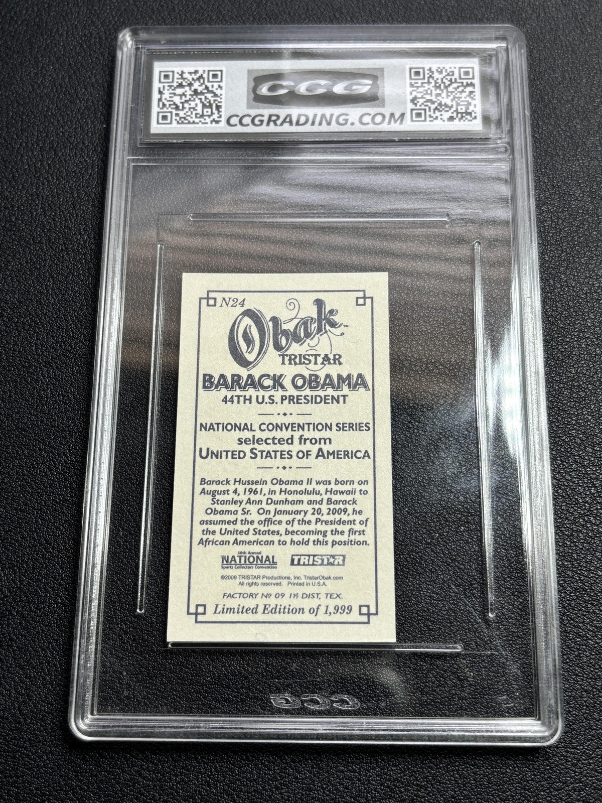 Barack Obama 2009 Tristar Obak CCG 10