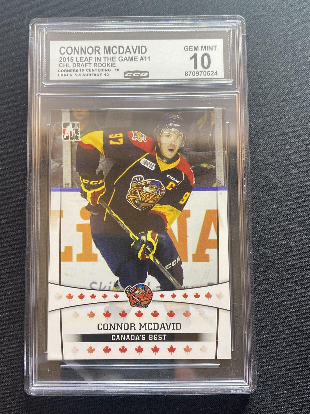 Connor McDavid 2015 Leaf 2015 In The Game CHL Draft 11 CCG 10 RC