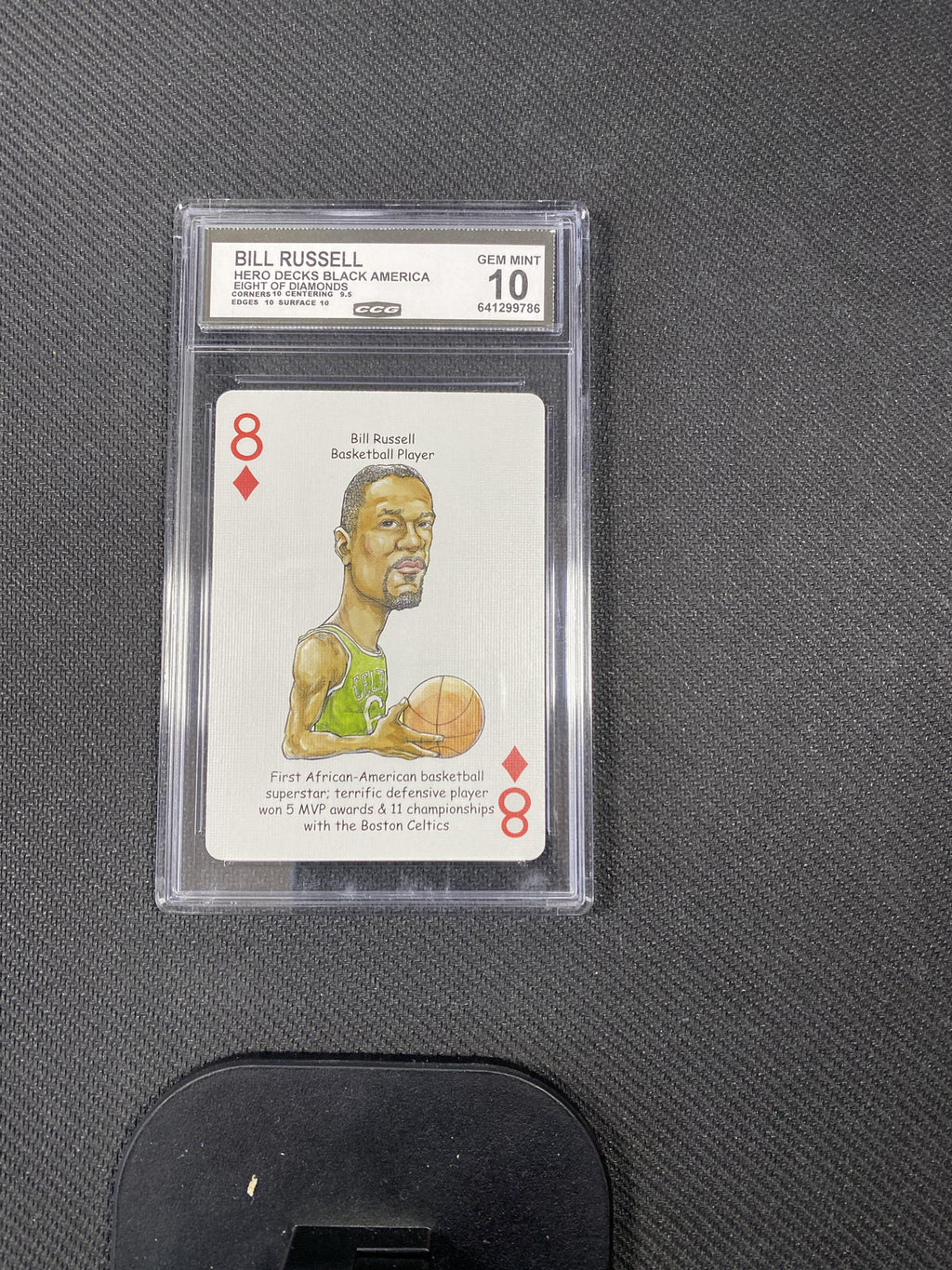 Bill Russell 2022 Hero Decks Black America Eight of Diamonds CCG 10 RC