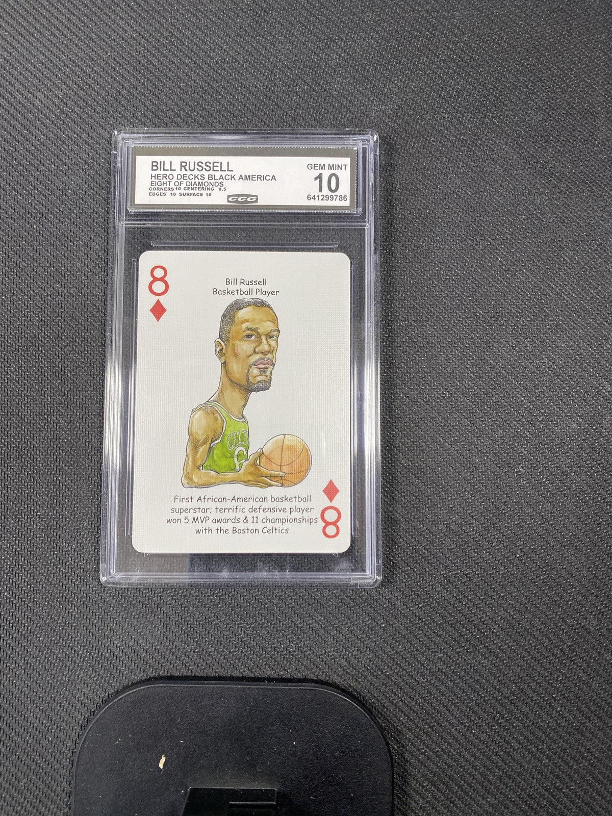 Bill Russell 2022 Hero Decks Black America Eight of Diamonds CCG 10 RC
