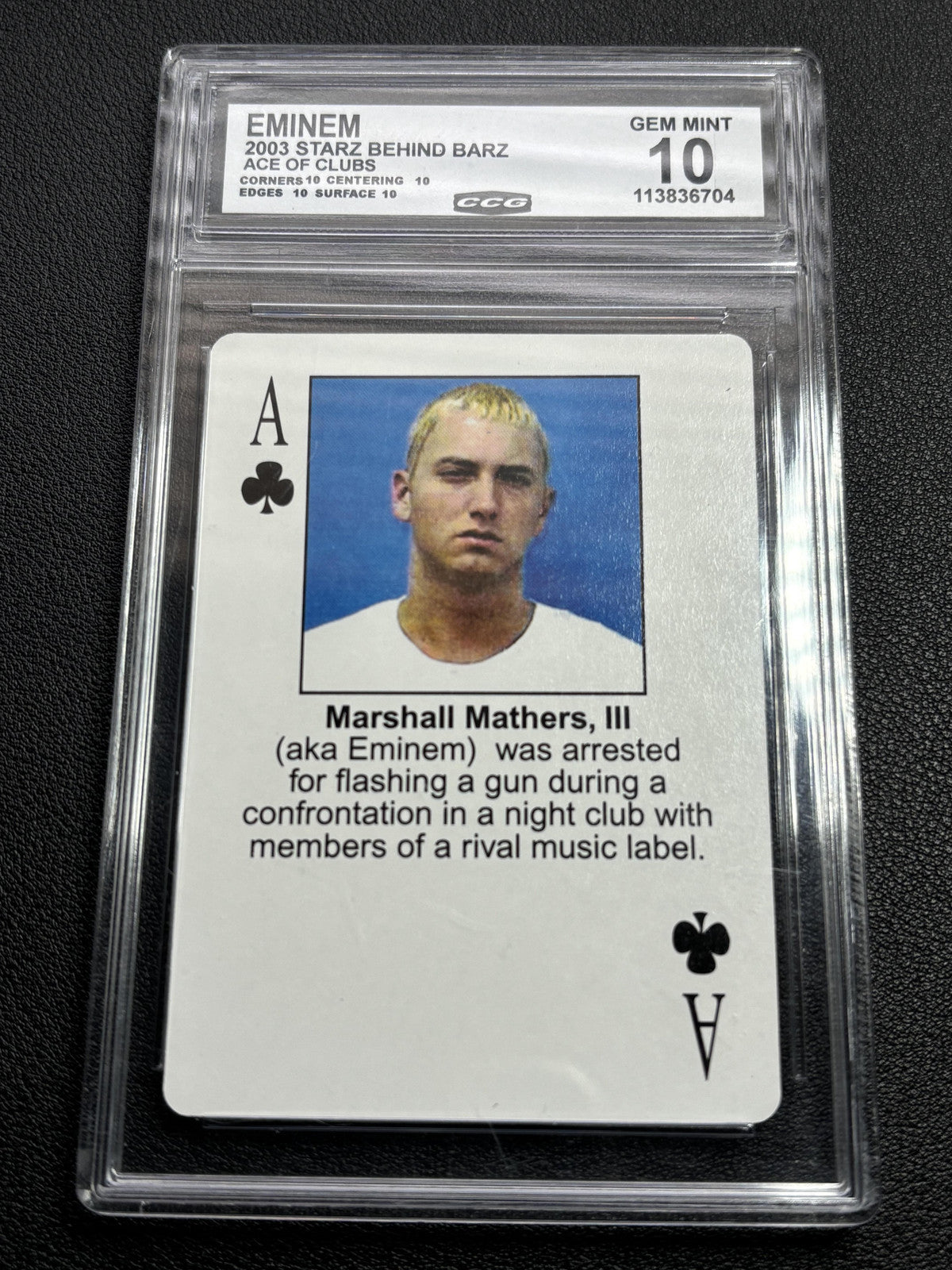 Eminem 2003 Starz Behind Barz Ace of Clubs CCG 10