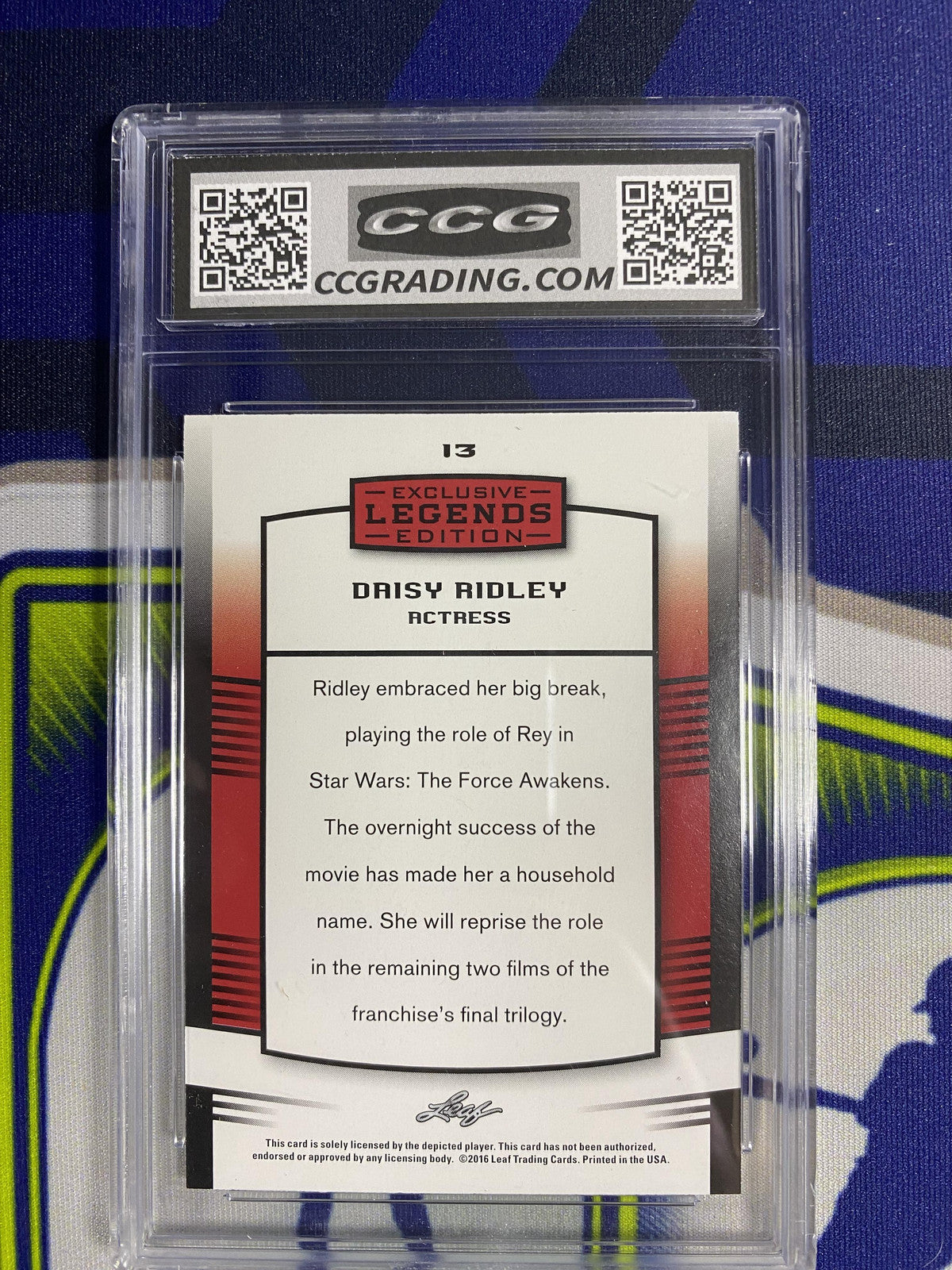 Daisy Ridley 2016 Leaf Exclusive Legends Edition 13 CCG 10 RC