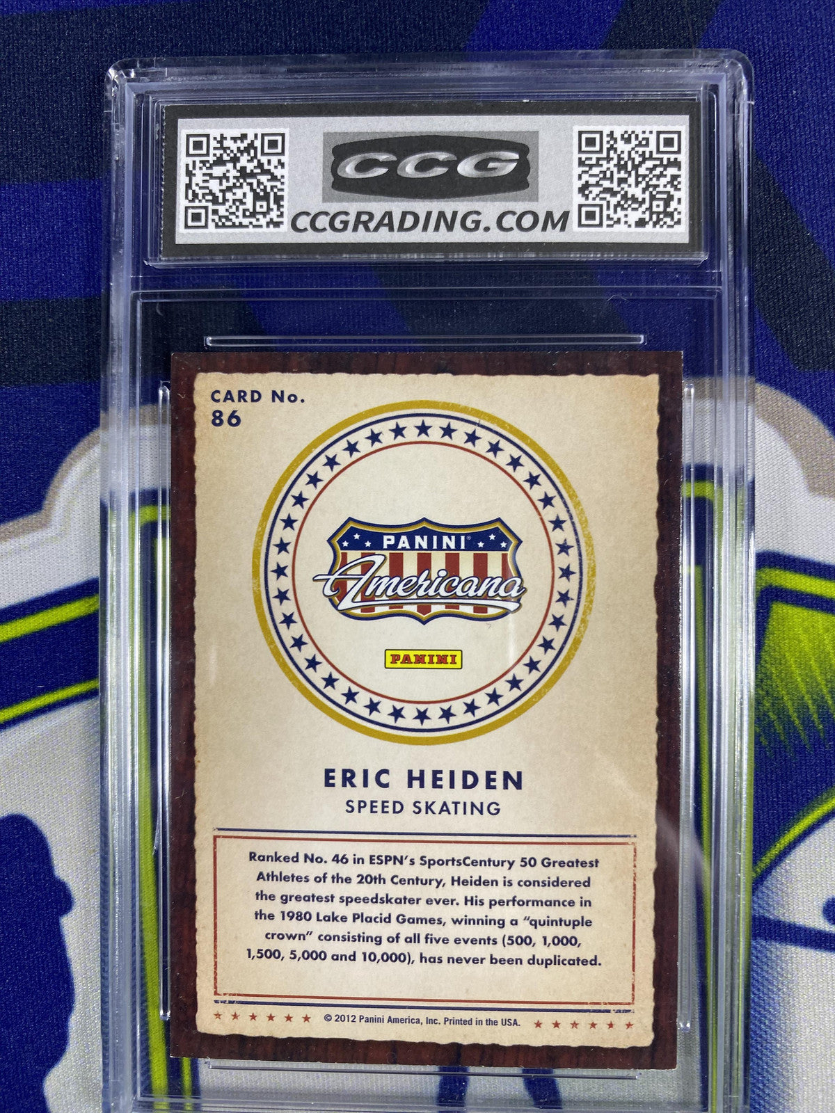 Eric Heiden 2012 Panini America 85 Heroes & Legends CCG 10 RC