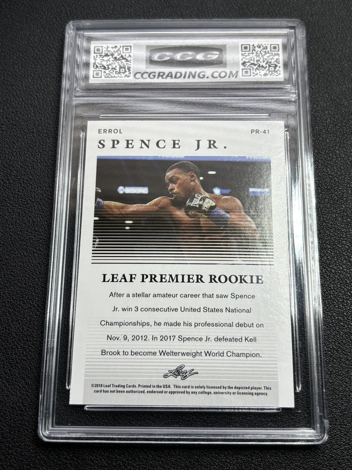 Errol Spence Jr. 2018 Leaf Premier Rookie CCG 10