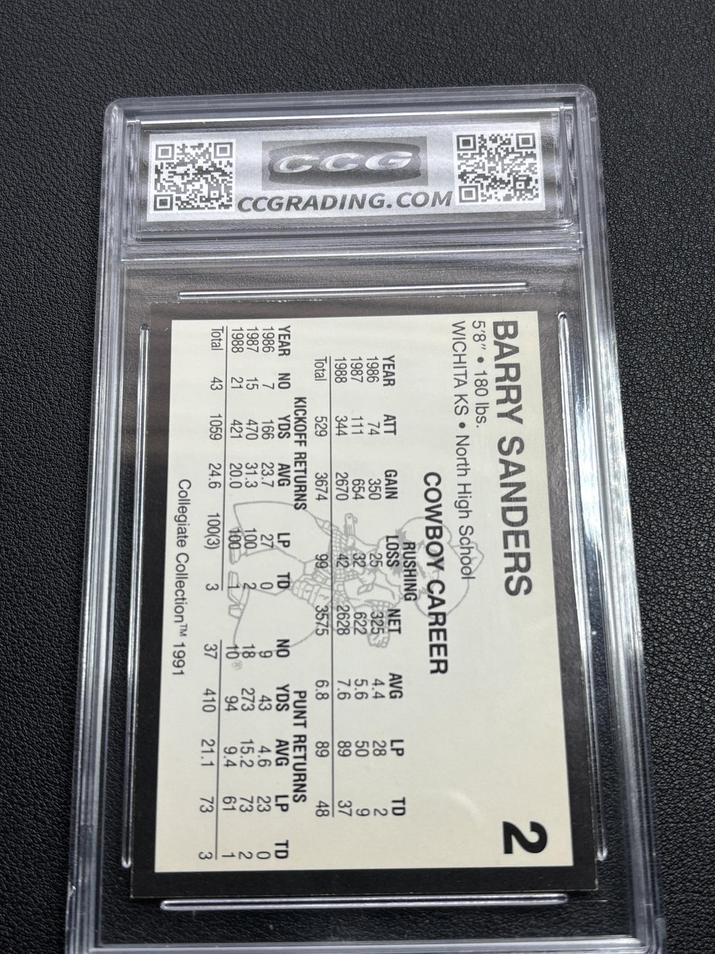 Barry Sanders 1991 Collegiate Collection CCG 10