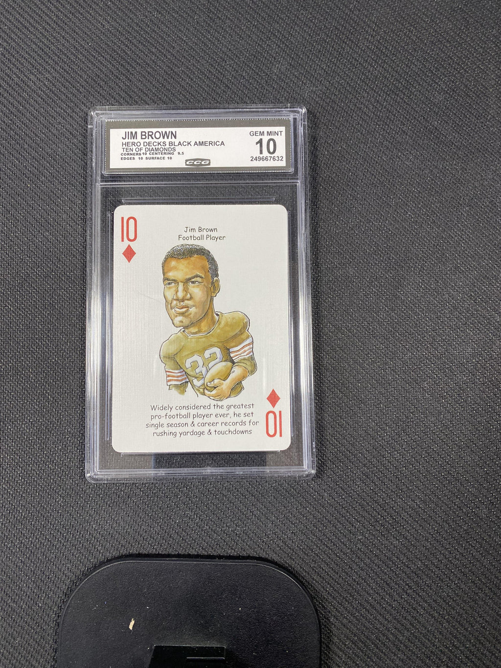 Jim Brown 2022 Hero Decks Black America Ten of Diamonds CCG 10 RC